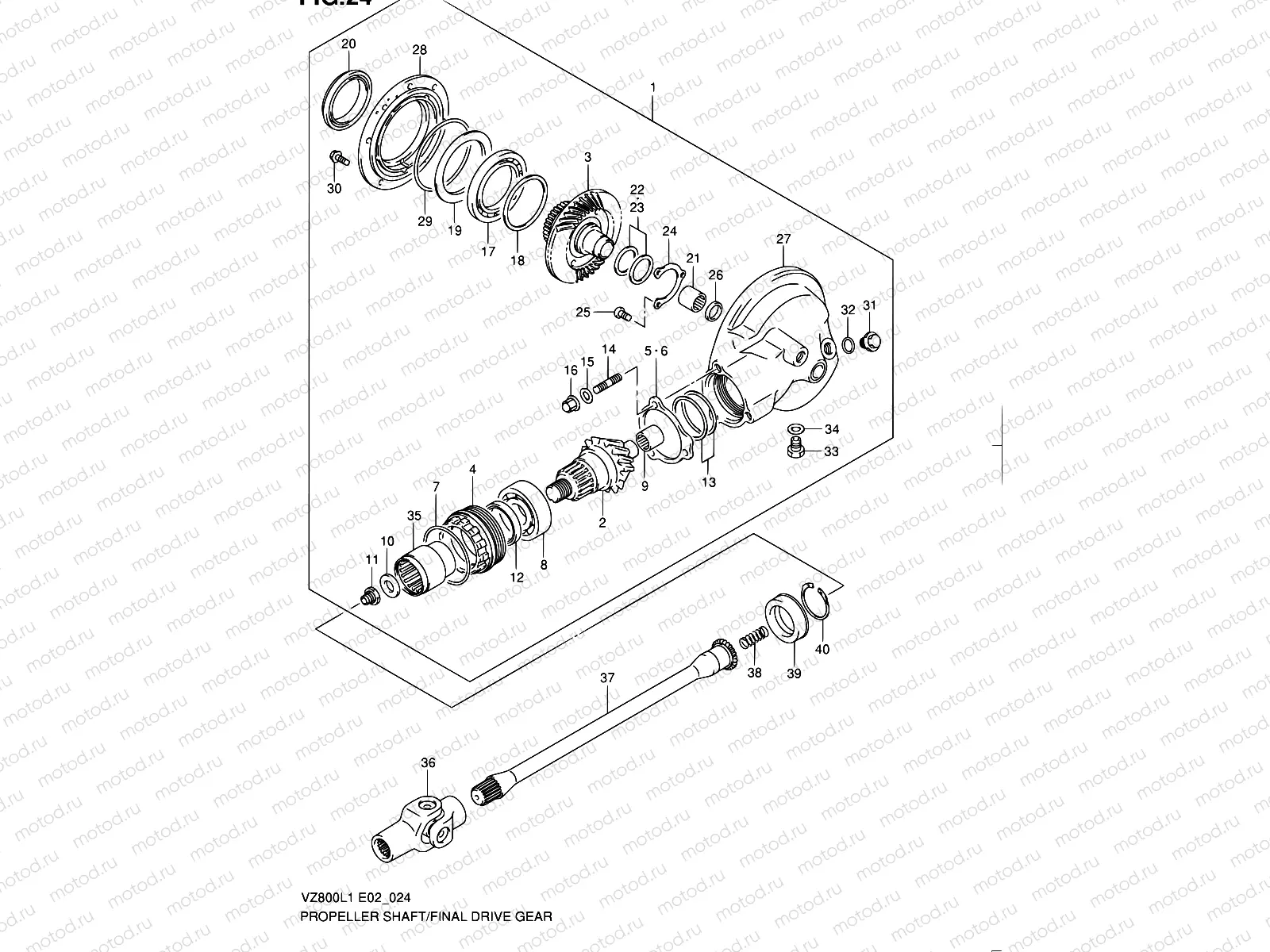 24 - PROPELLER SHAFT - FINAL DRIVE GEAR