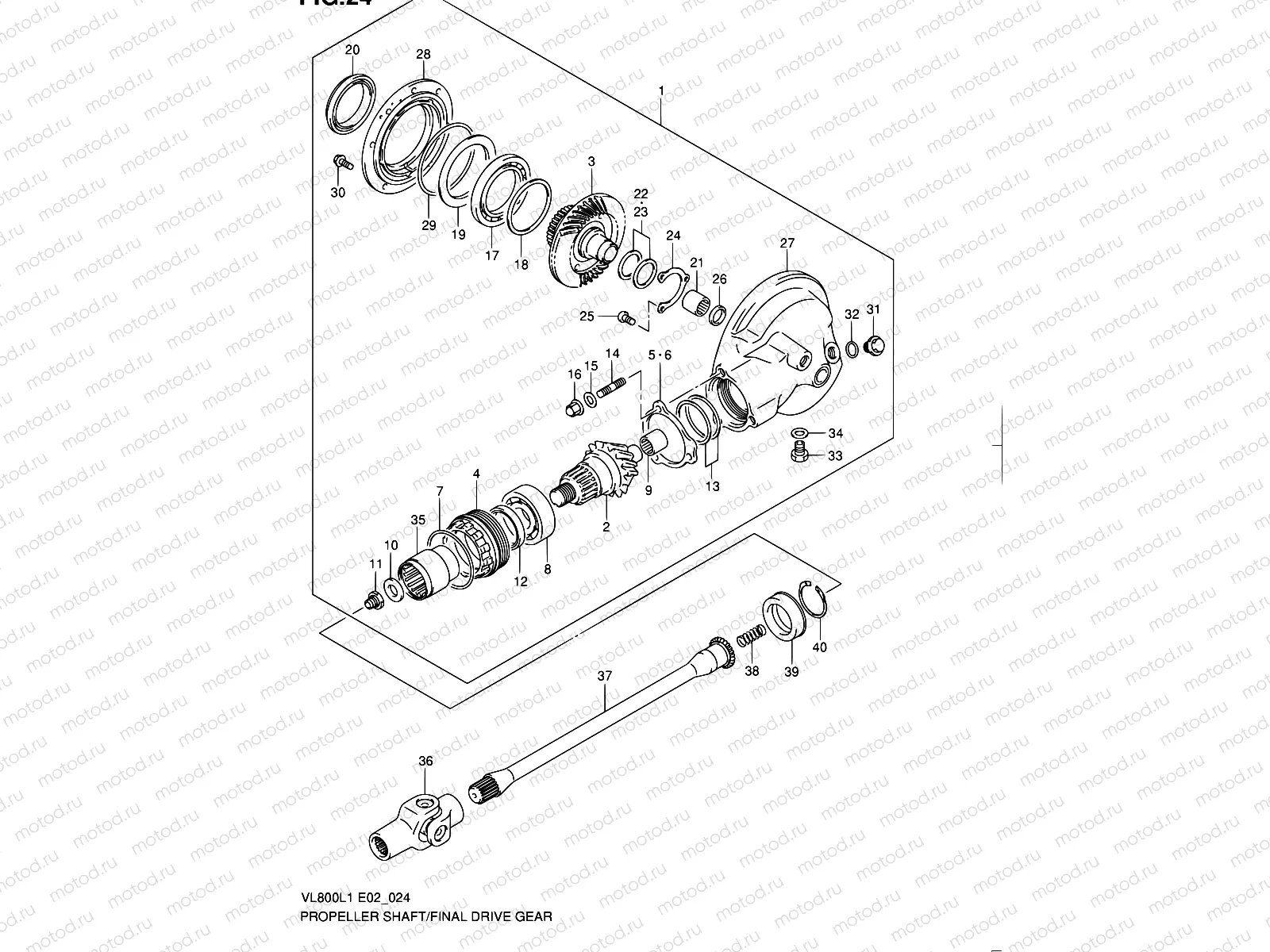 24 - PROPELLER SHAFT - FINAL DRIVE GEAR