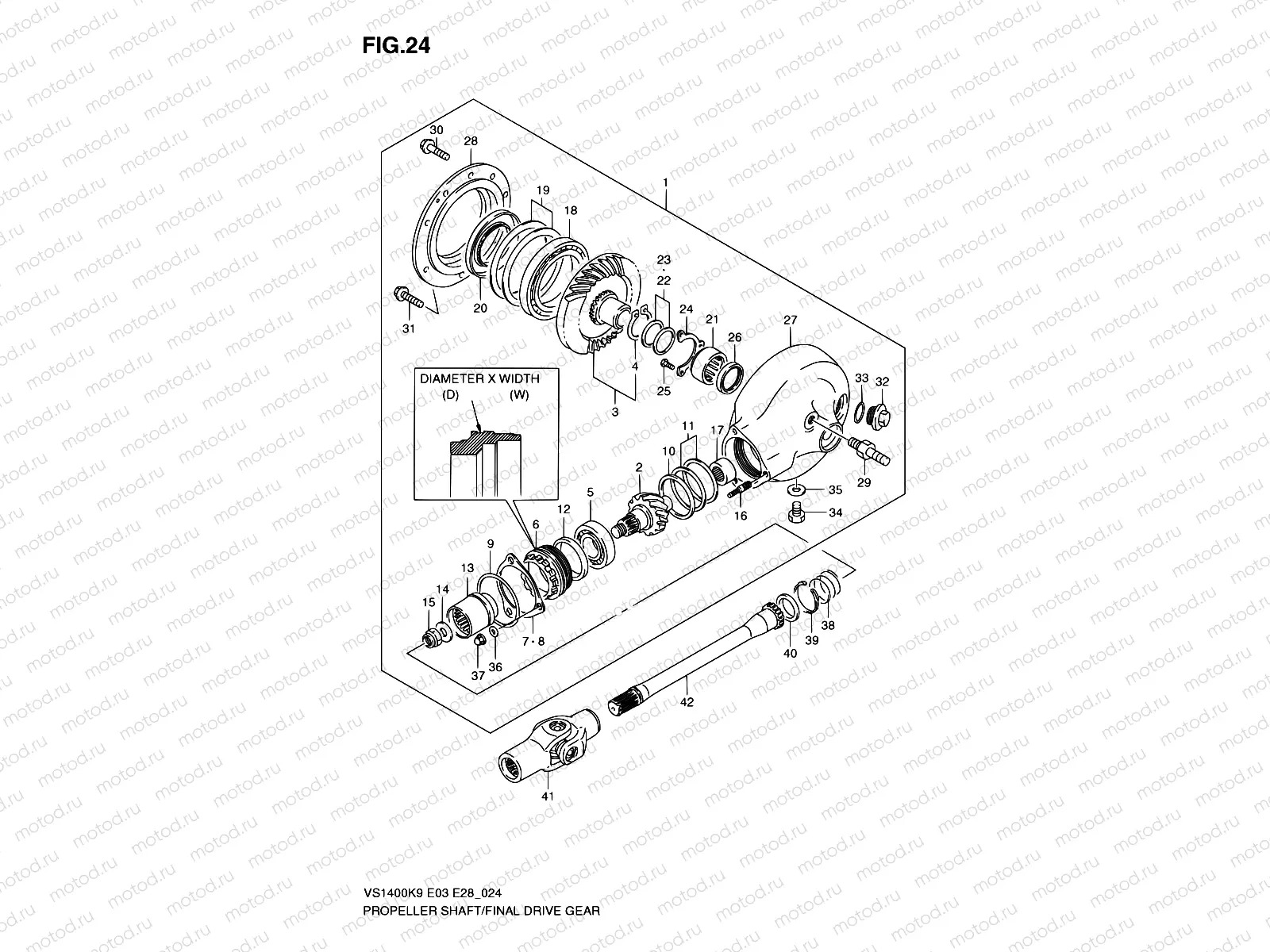24 - PROPELLER SHAFT - FINAL DRIVE GEAR