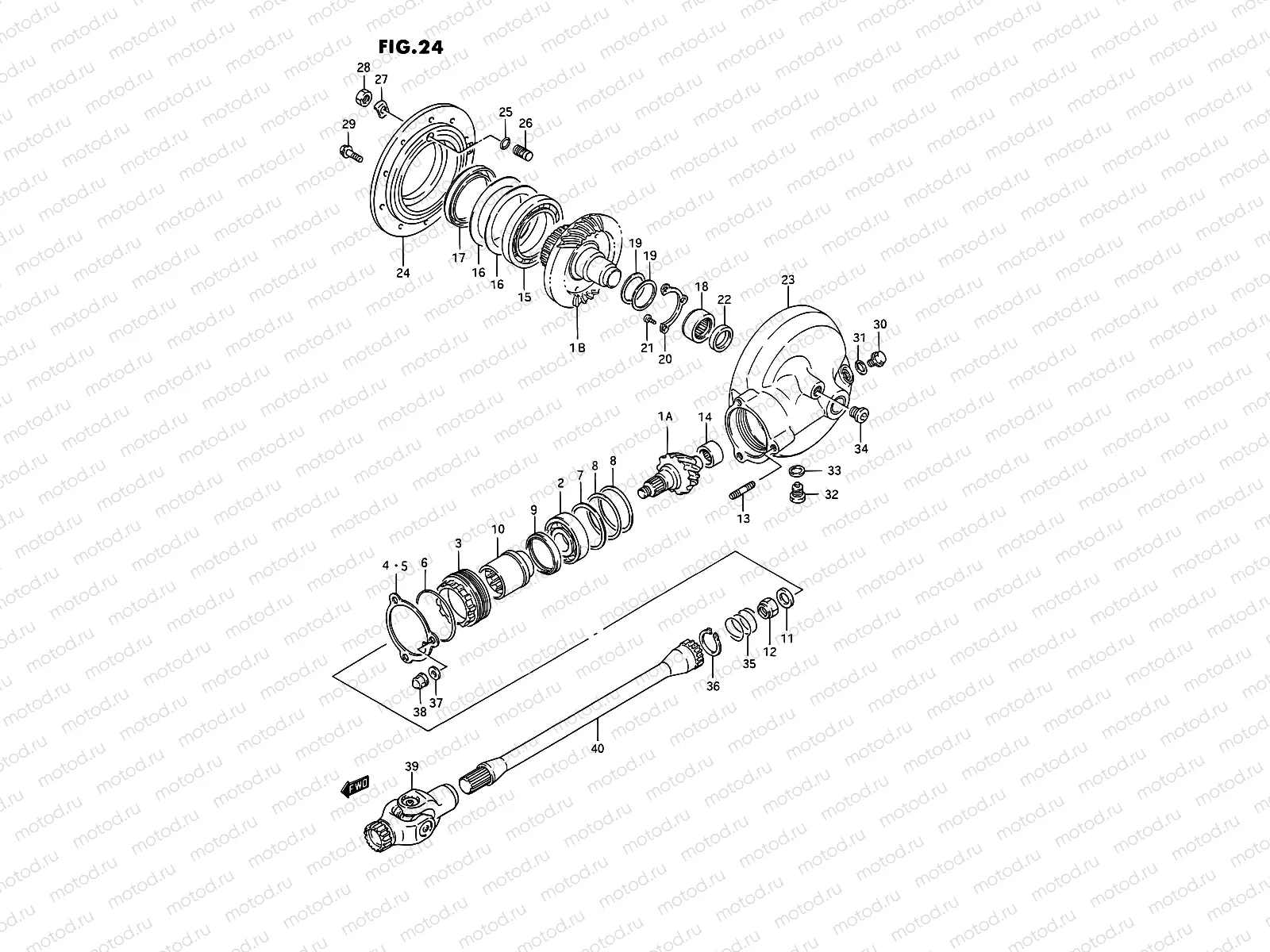 24 - PROPELLER SHAFT - FINAL DRIVE GEAR