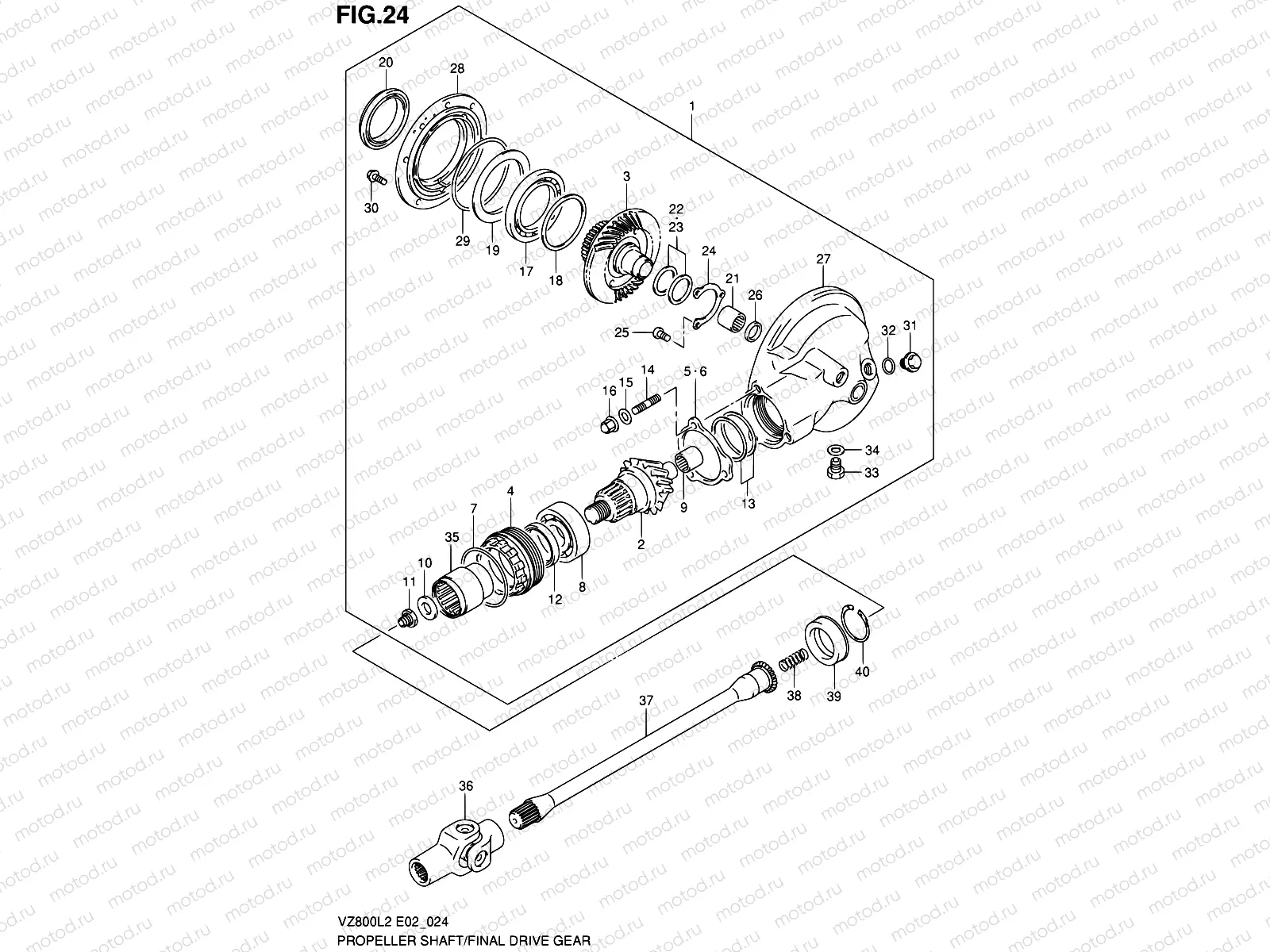 24 - PROPELLER SHAFT/FINAL DRIVE GEAR