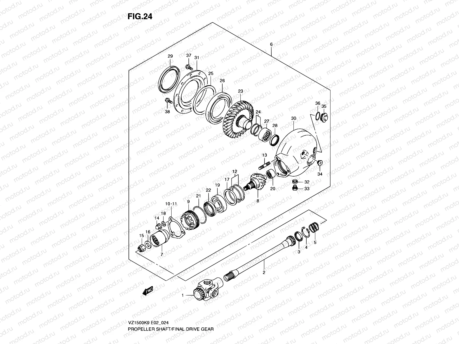 24 - PROPELLER SHAFT/FINAL DRIVE GEAR