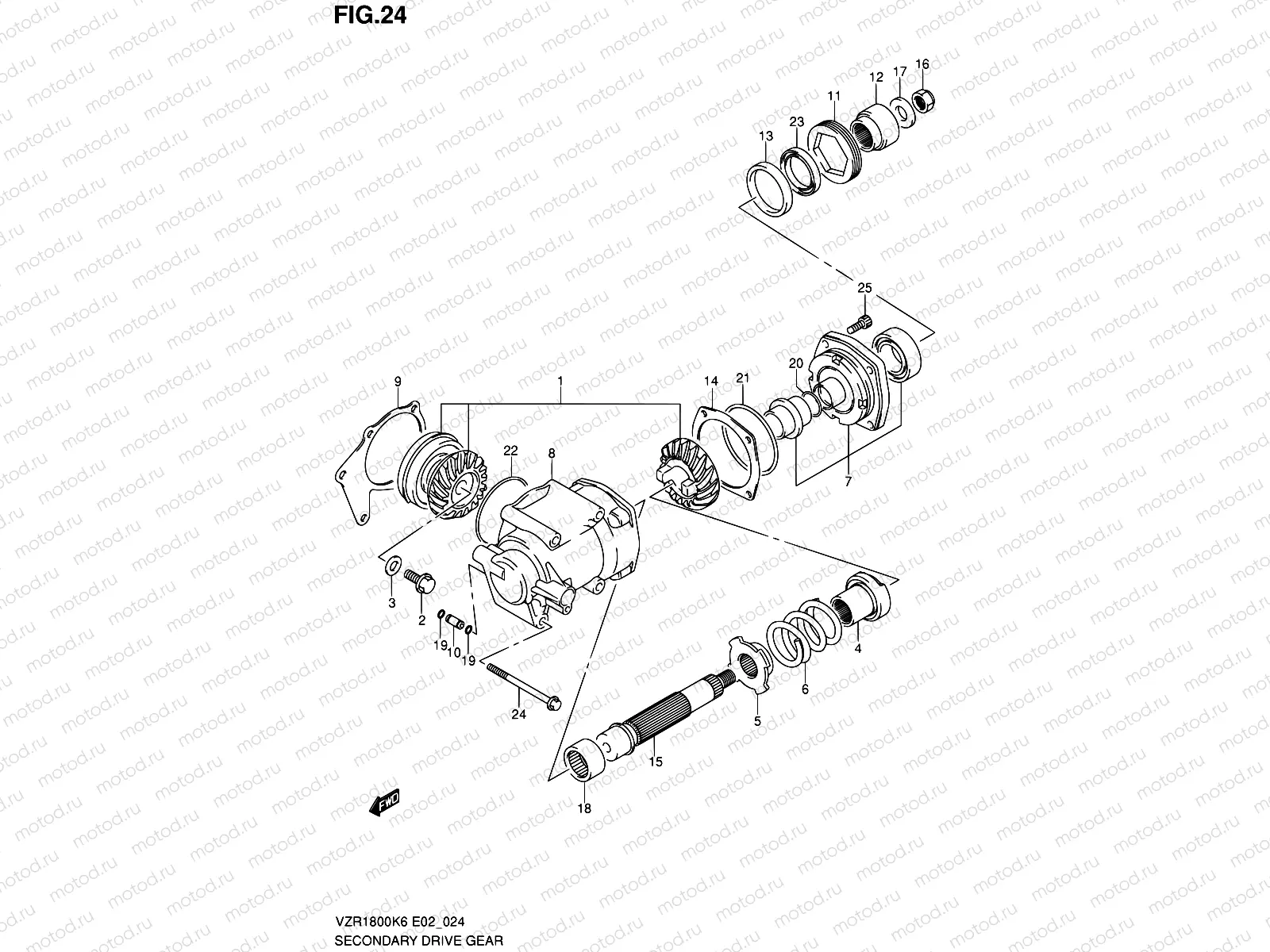 24 - SECONDARY DRIVE GEAR (MODEL K6/K7)