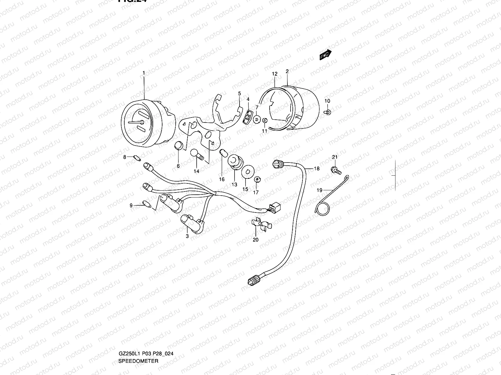 24 - SPEEDOMETER (MODEL P03)