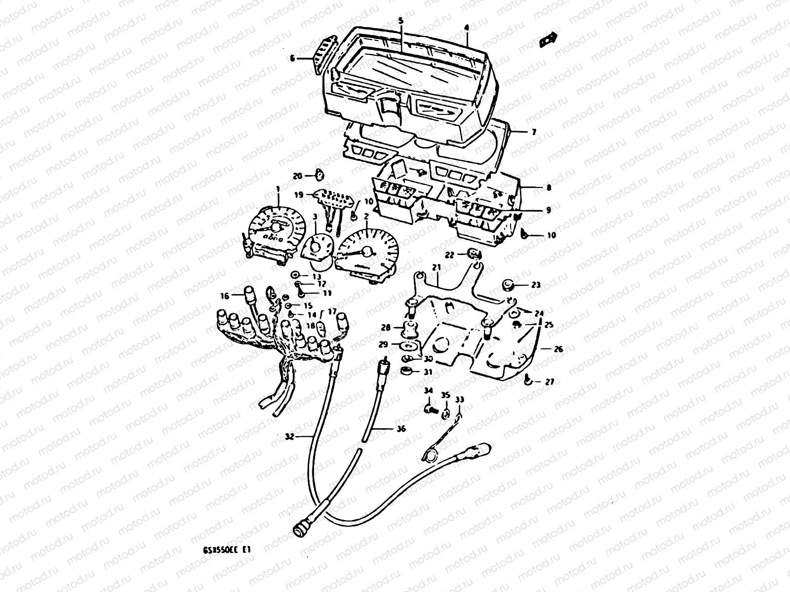 24 - SPEEDOMETER - TACHOMETER (GSX550ED/EE)