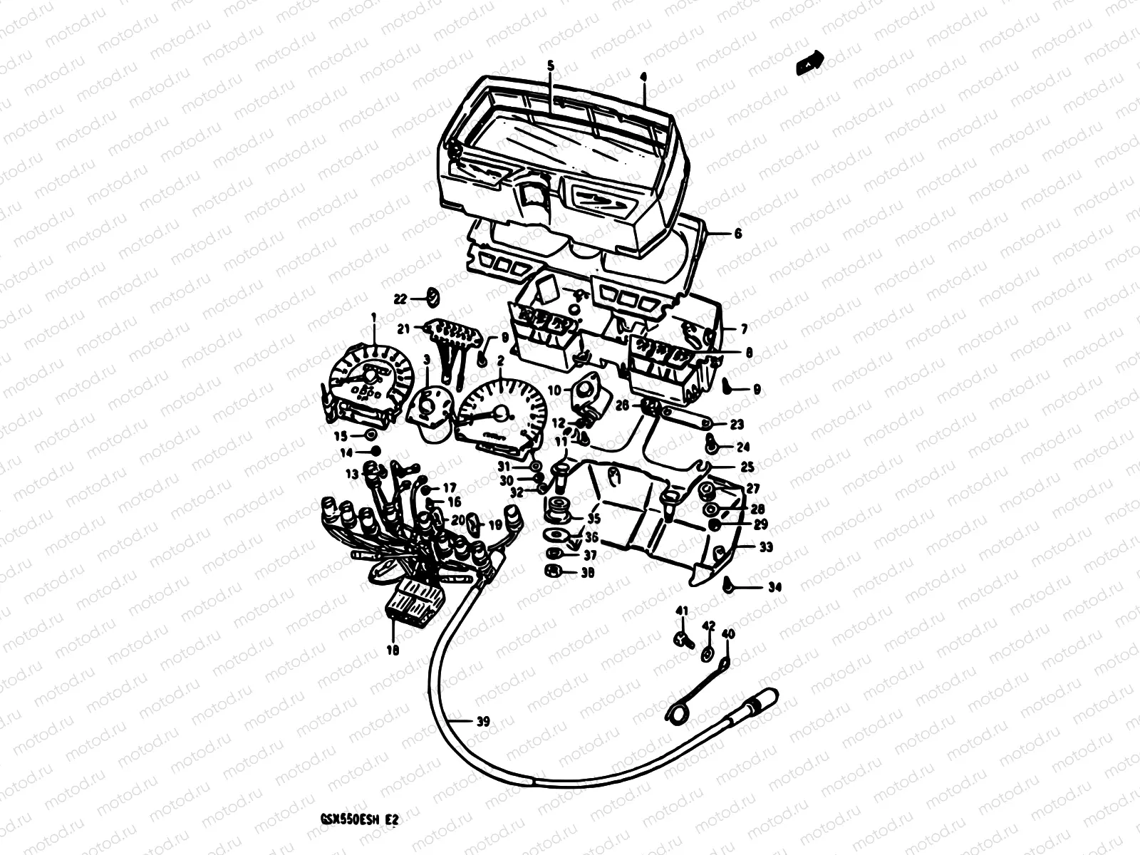 24 - SPEEDOMETER-TACHOMETER (GSX550ESF/EFF/ESG/EFG/ESH/EFH)