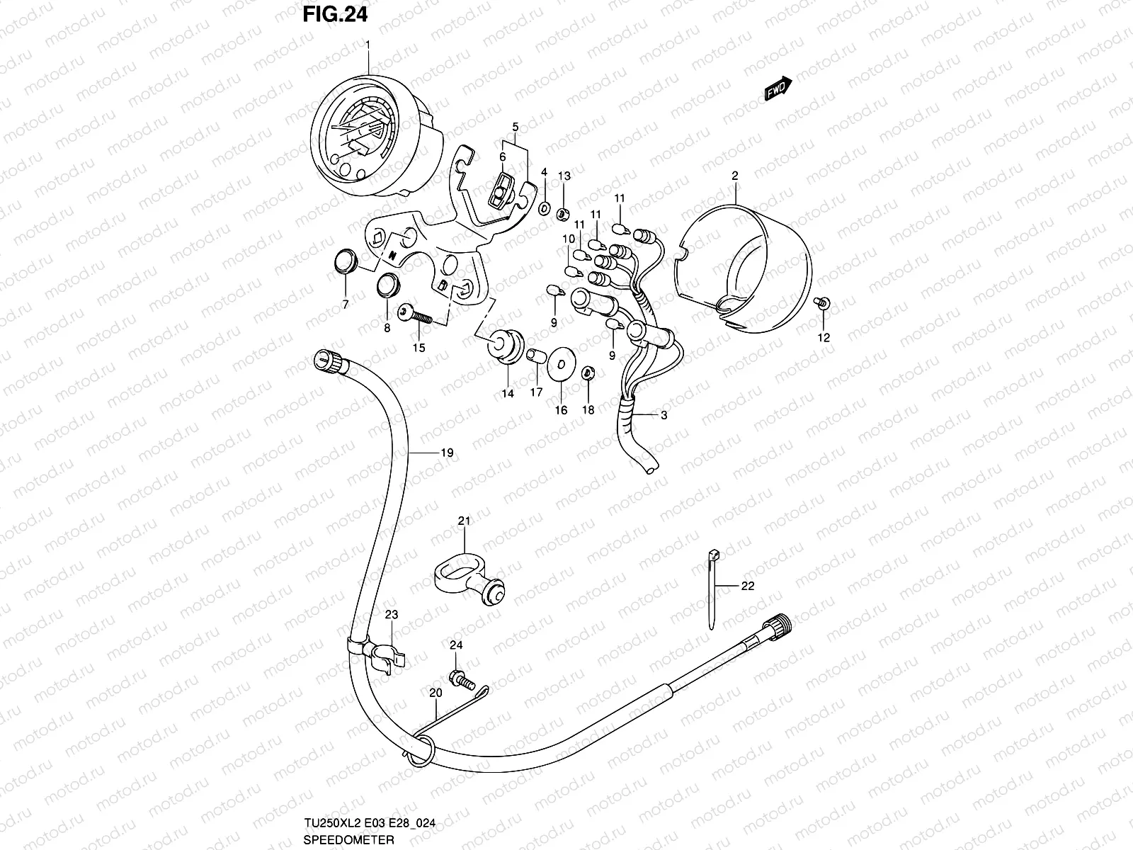 24 - SPEEDOMETER (TU250XL2 E03)