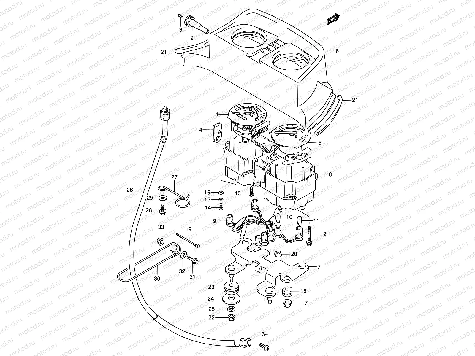 24 - SPEED/TACHOMETER (MODEL M/N/P/R)