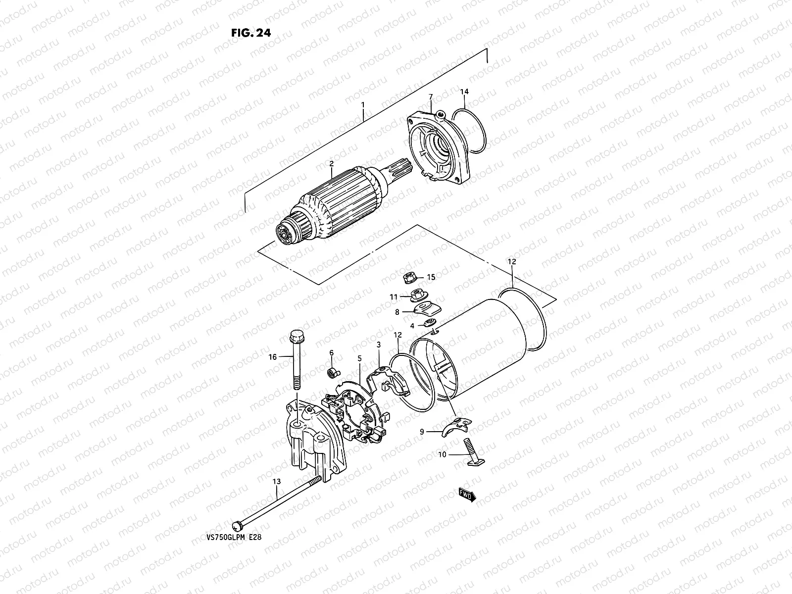 24 - STARTING MOTOR (MODEL F/G/H/J/K/L)