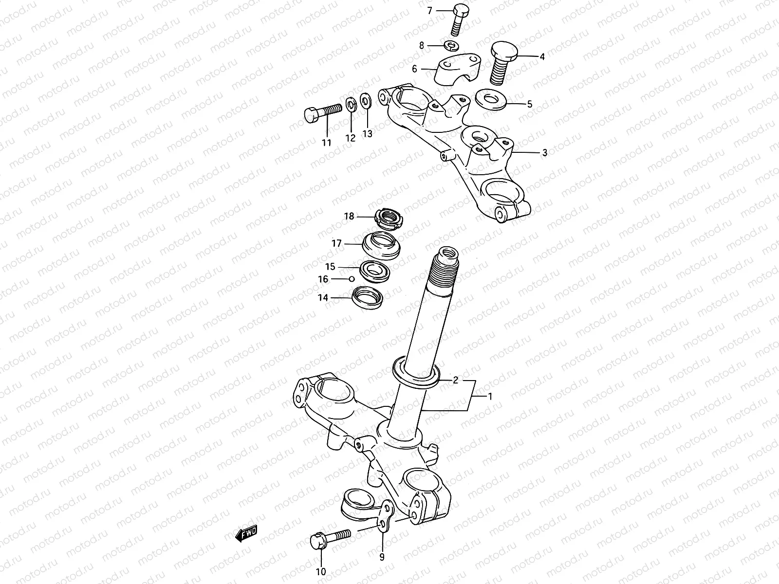24 - STEERING STEM (MODEL G/H/J)