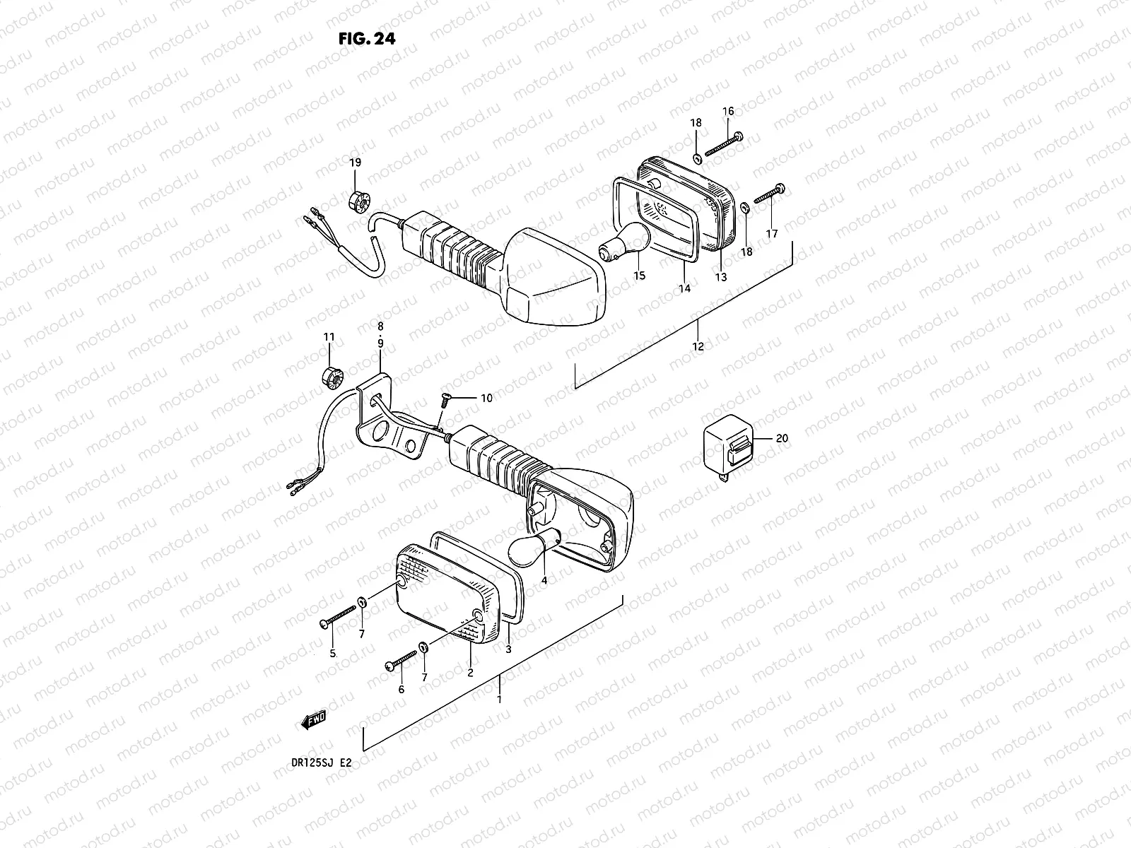 24 - TURN SIGNAL LAMP (E02, E15, E18, E21,E70,E04 F.NO.106479%)