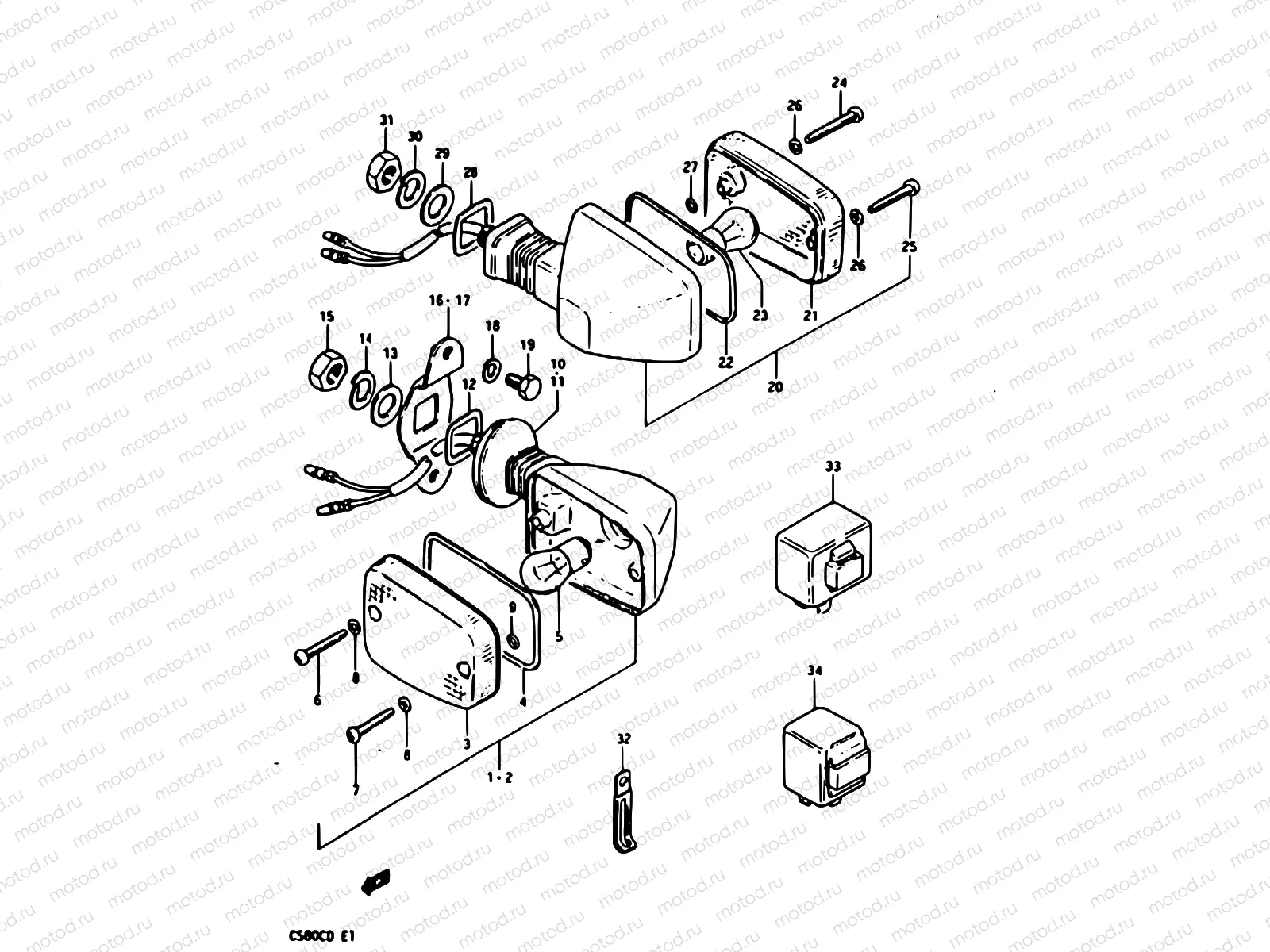 24 - TURN SIGNAL LAMP (E02, E17, E22)