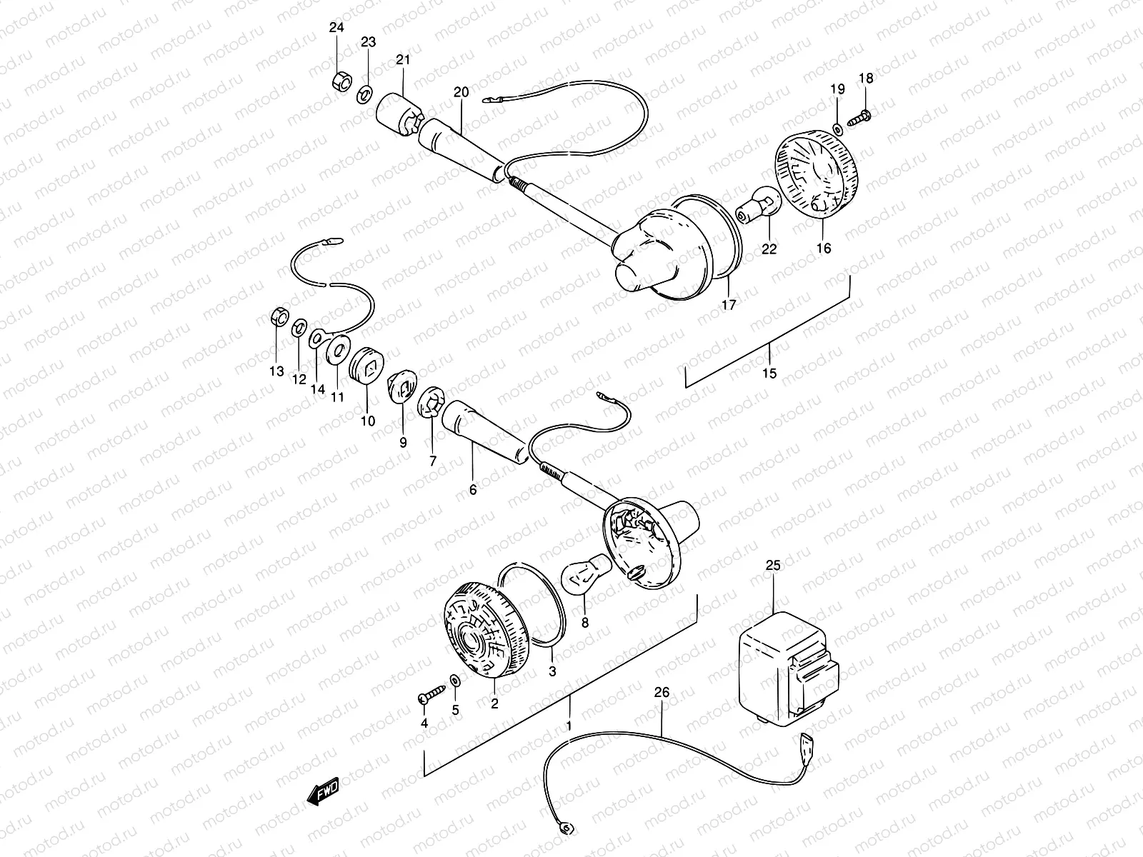 24 - TURN SIGNAL LAMP (E22)