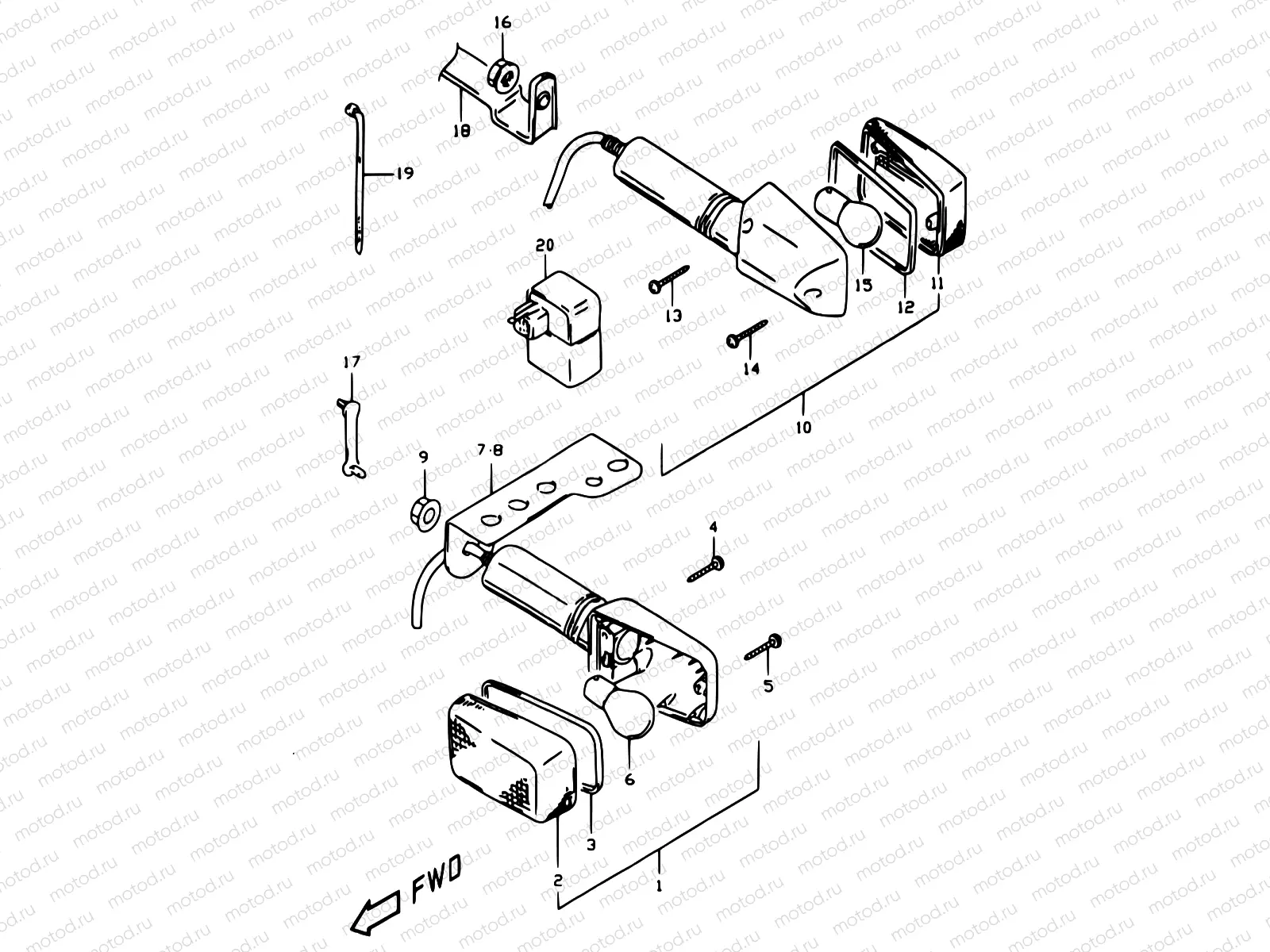 24 - TURN SIGNAL LAMP (MODEL W/X, E24)