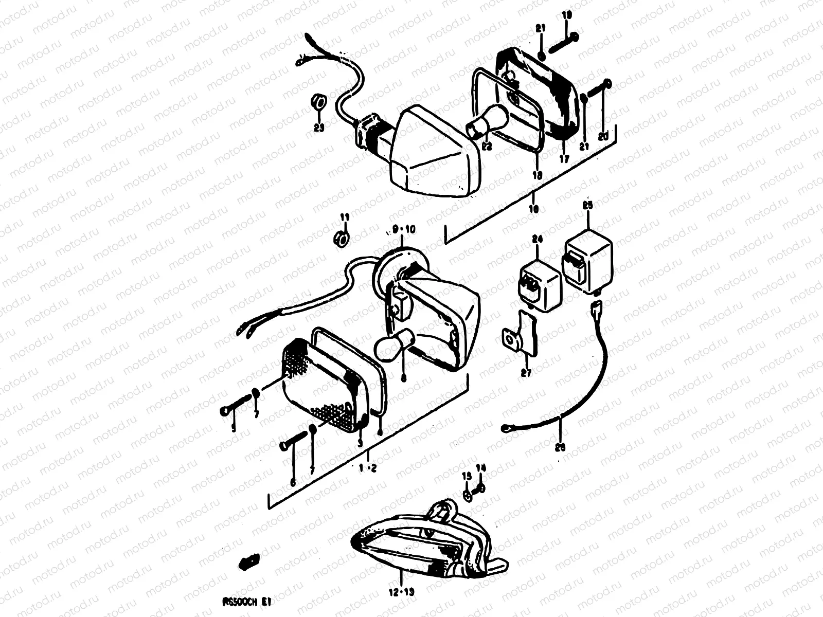 24 - TURNSIGNAL LAMP (E02,E15,E16,E17,E21,E22,E25,E34,E39,E53)