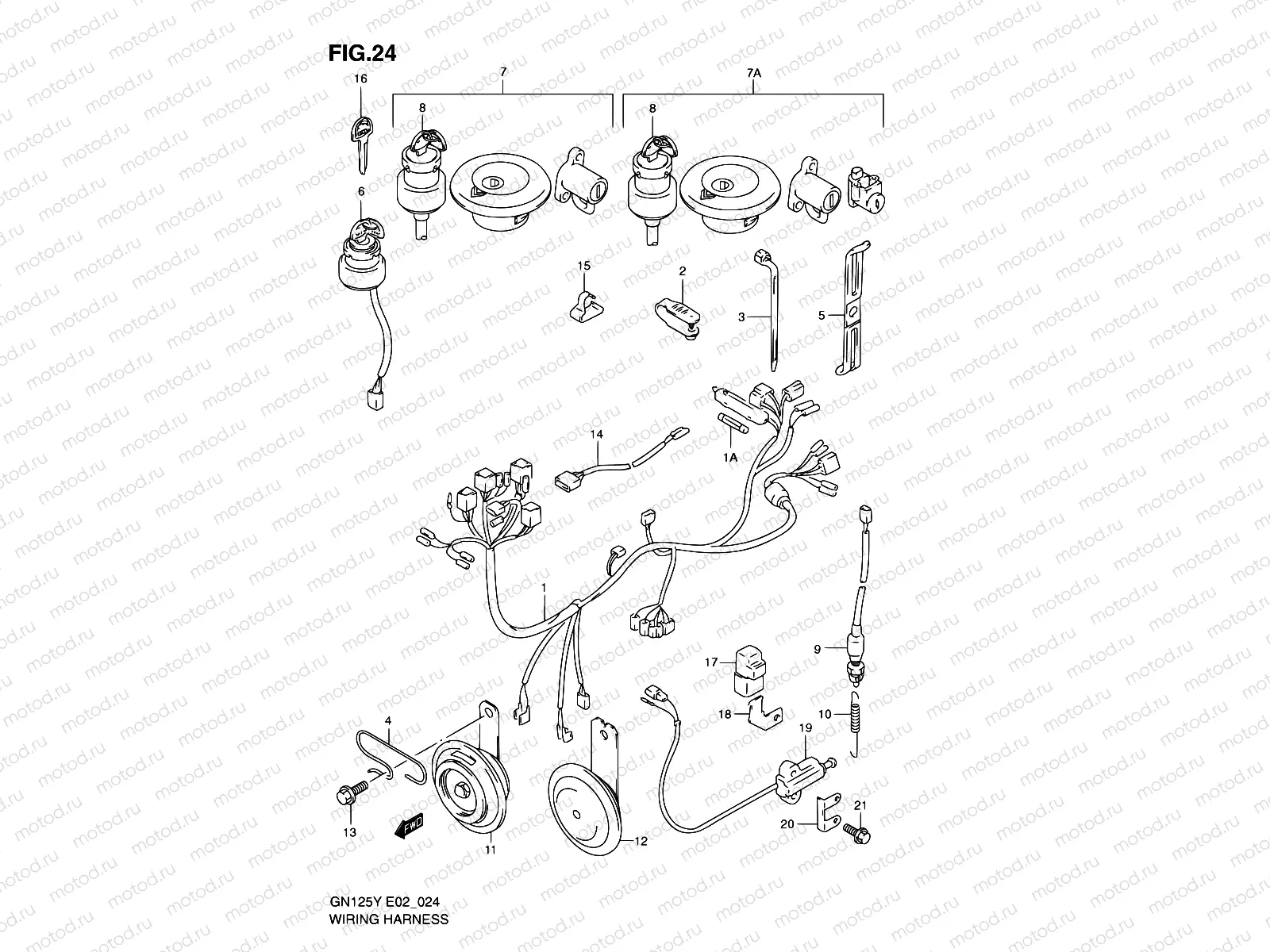 24 - WIRING HARNESS (MODEL V/W/X/Y/K1)