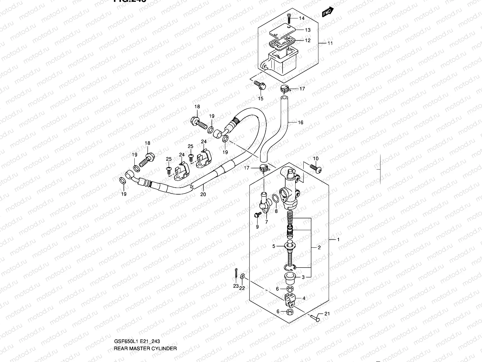 243 - REAR MASTER CYLINDER (GSF650SL1 E21)