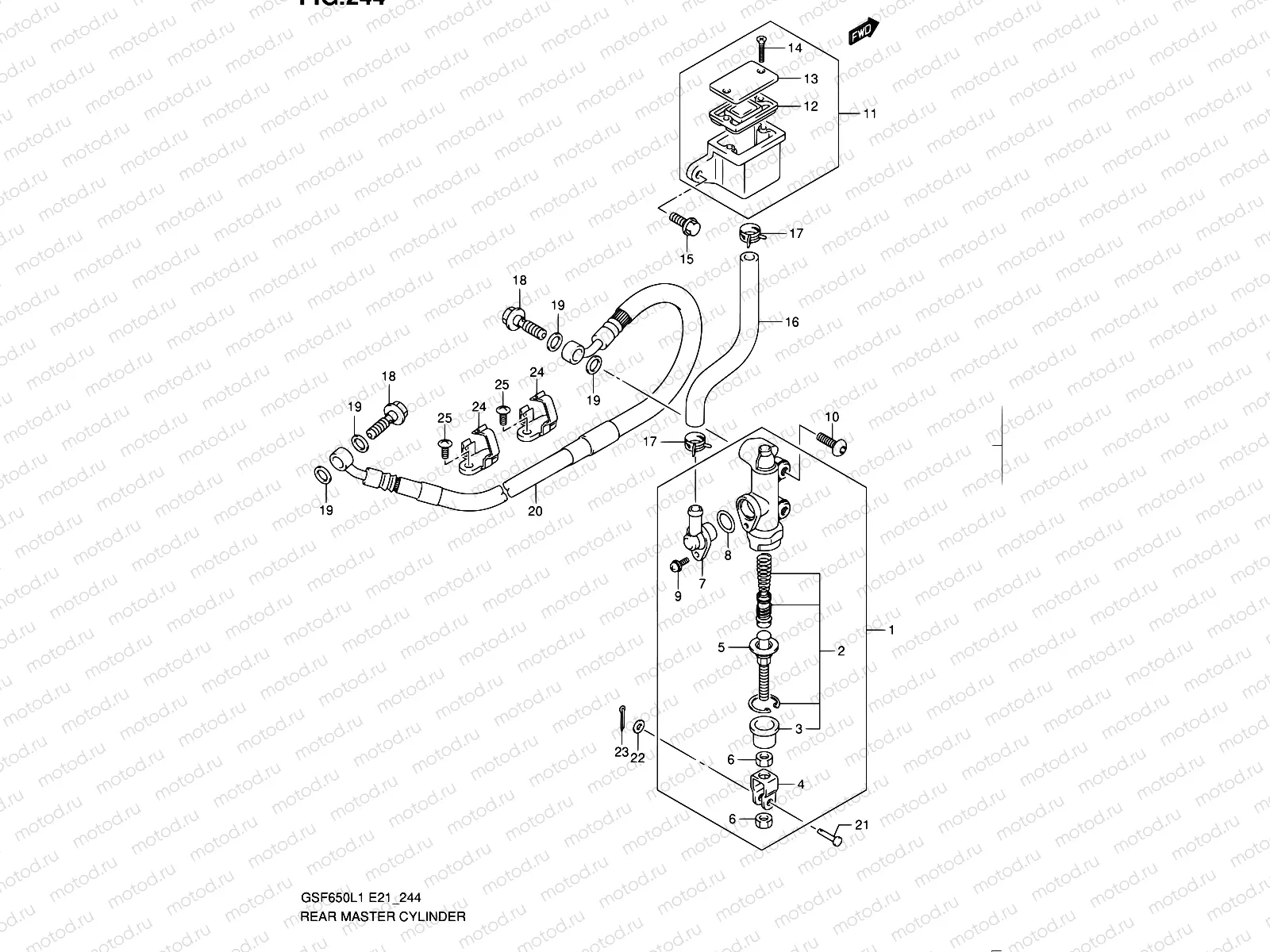 244 - REAR MASTER CYLINDER (GSF650SUL1 E21)