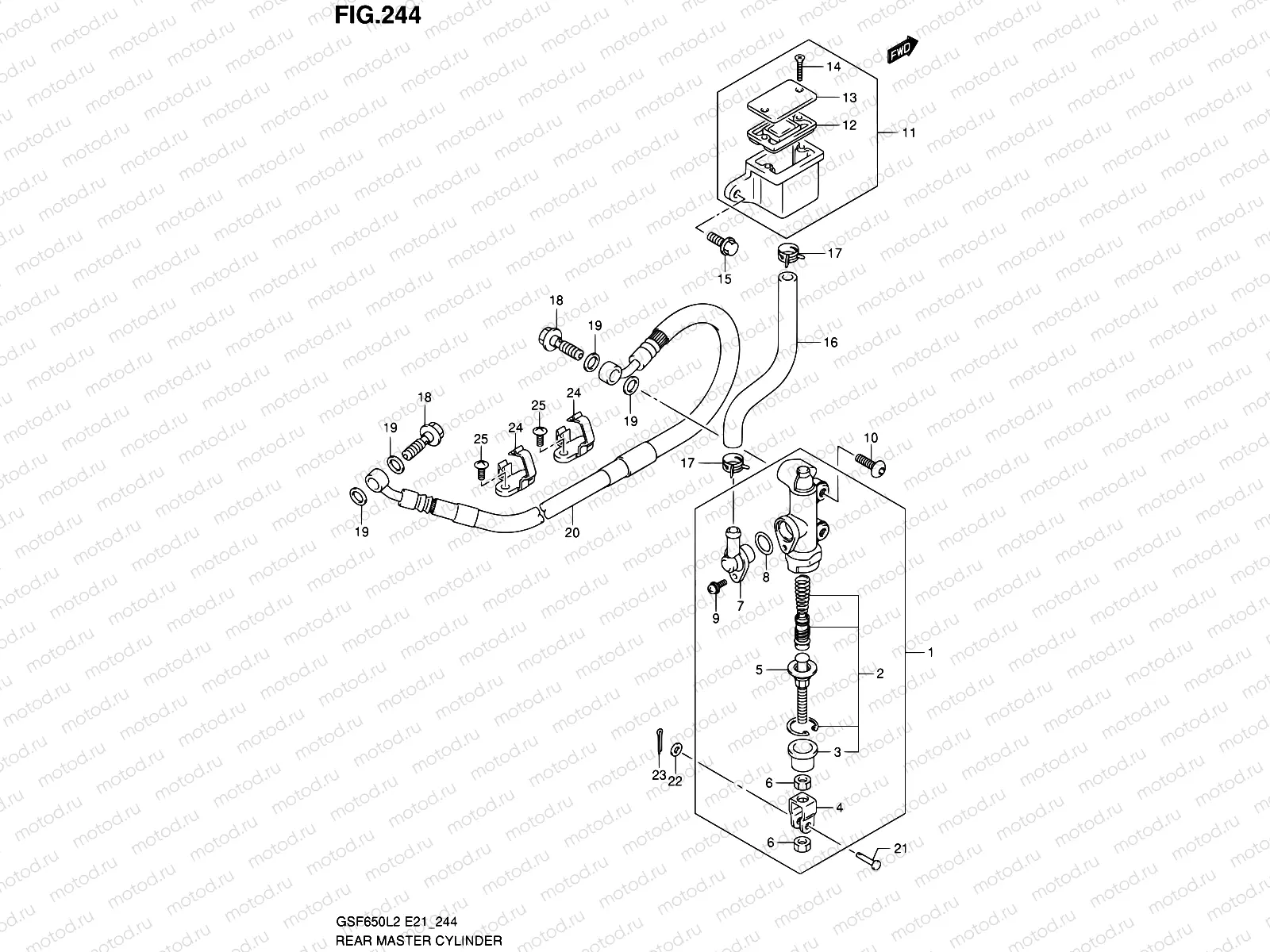 244 - REAR MASTER CYLINDER (GSF650SUL2 E21)