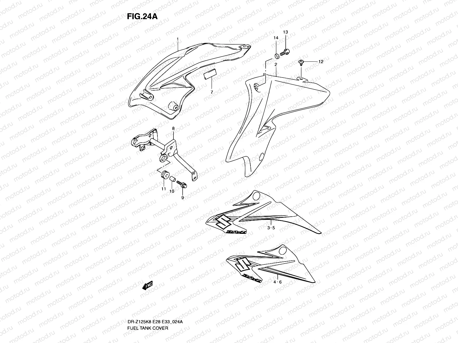 24A - FUEL TANK COVER (MODEL K9)