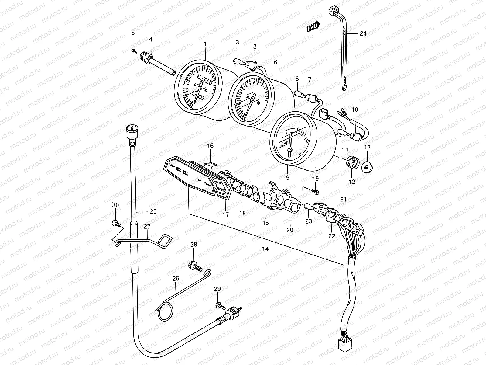 24A - SPEEDOMETER (MODEL K/L/M/N/P/S/T)