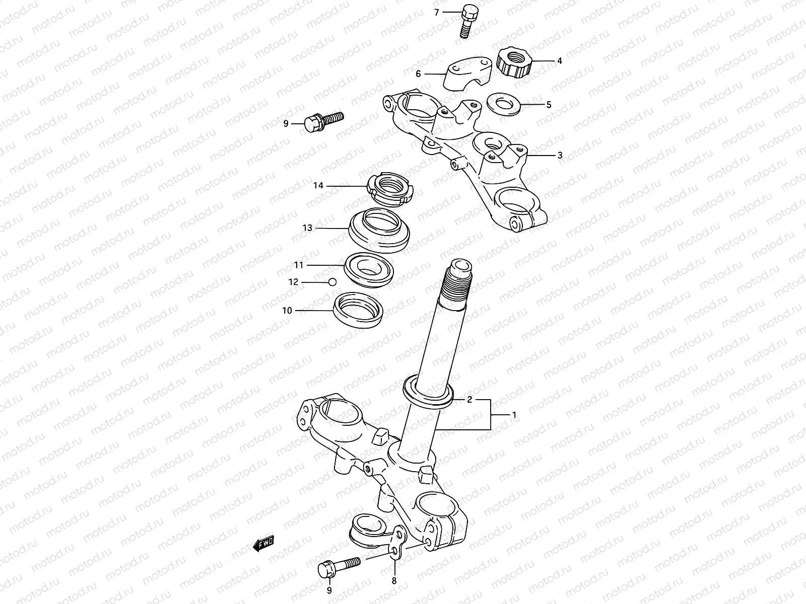 24A - STEERING STEM (MODEL K)