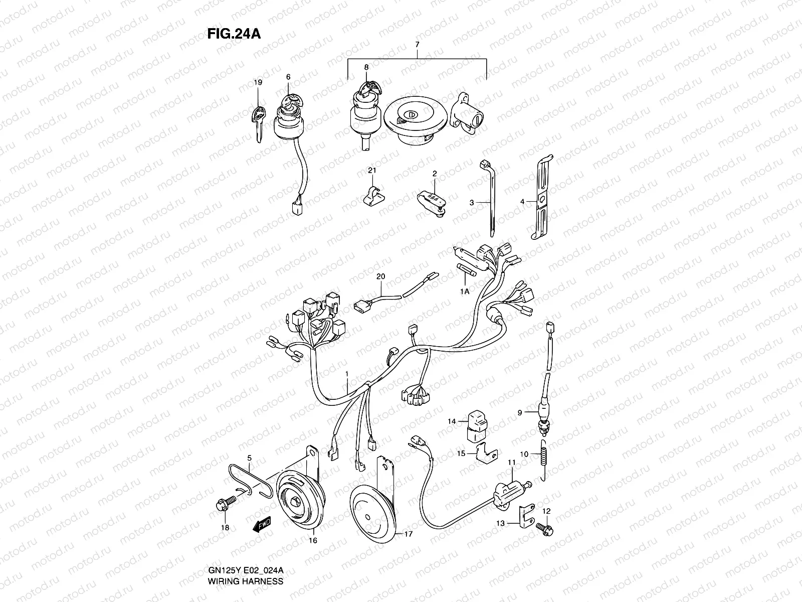 24A - WIRING HARNESS (MODEL V/W/X/Y/K1 E01,E30)