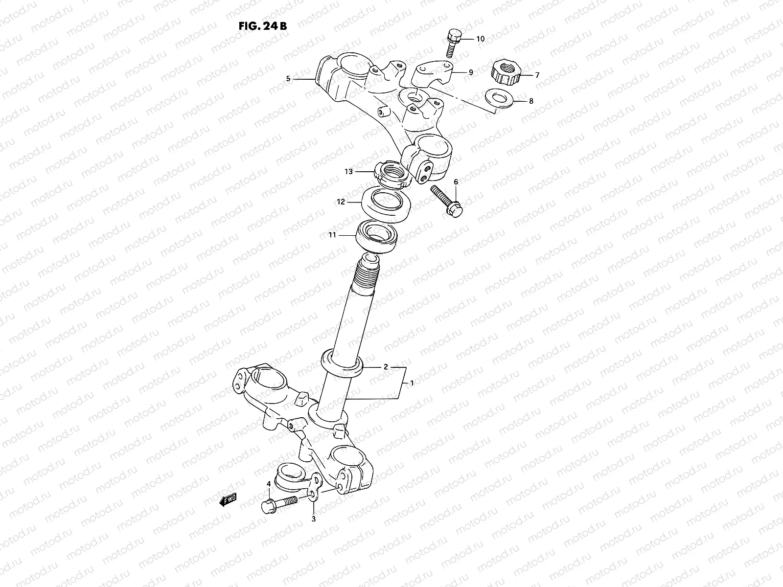 24B - STEERING STEM (MODEL L/M/N/P/R/S)