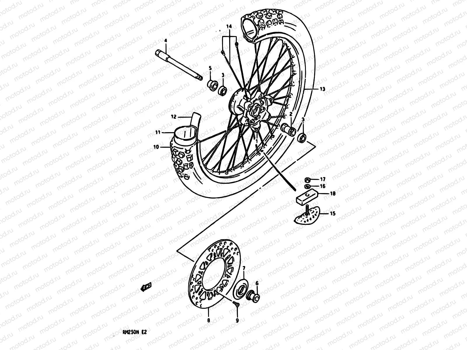 25 - FRONT WHEEL (MODEL K/L/M)