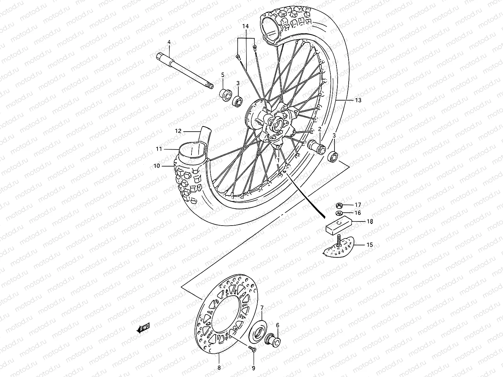25 - FRONT WHEEL (MODEL K/L/M)