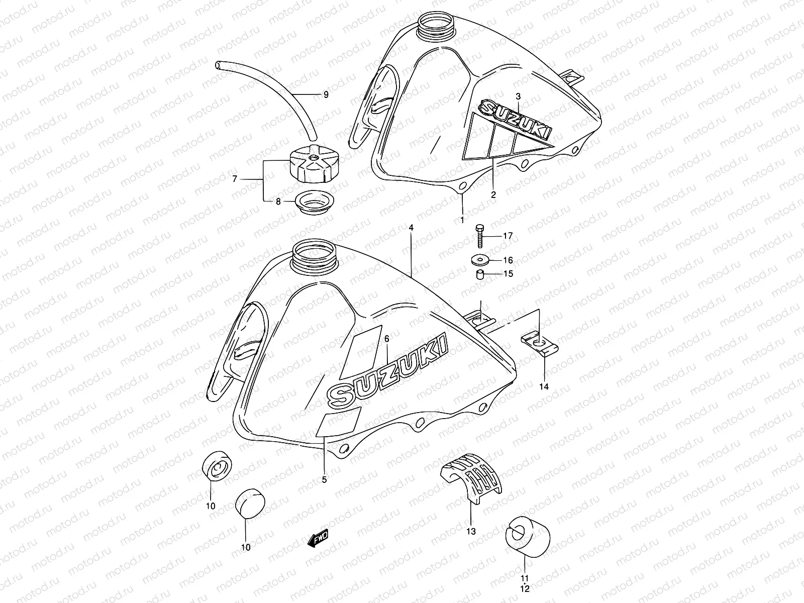 25 - FUEL TANK (MODEL D/E)