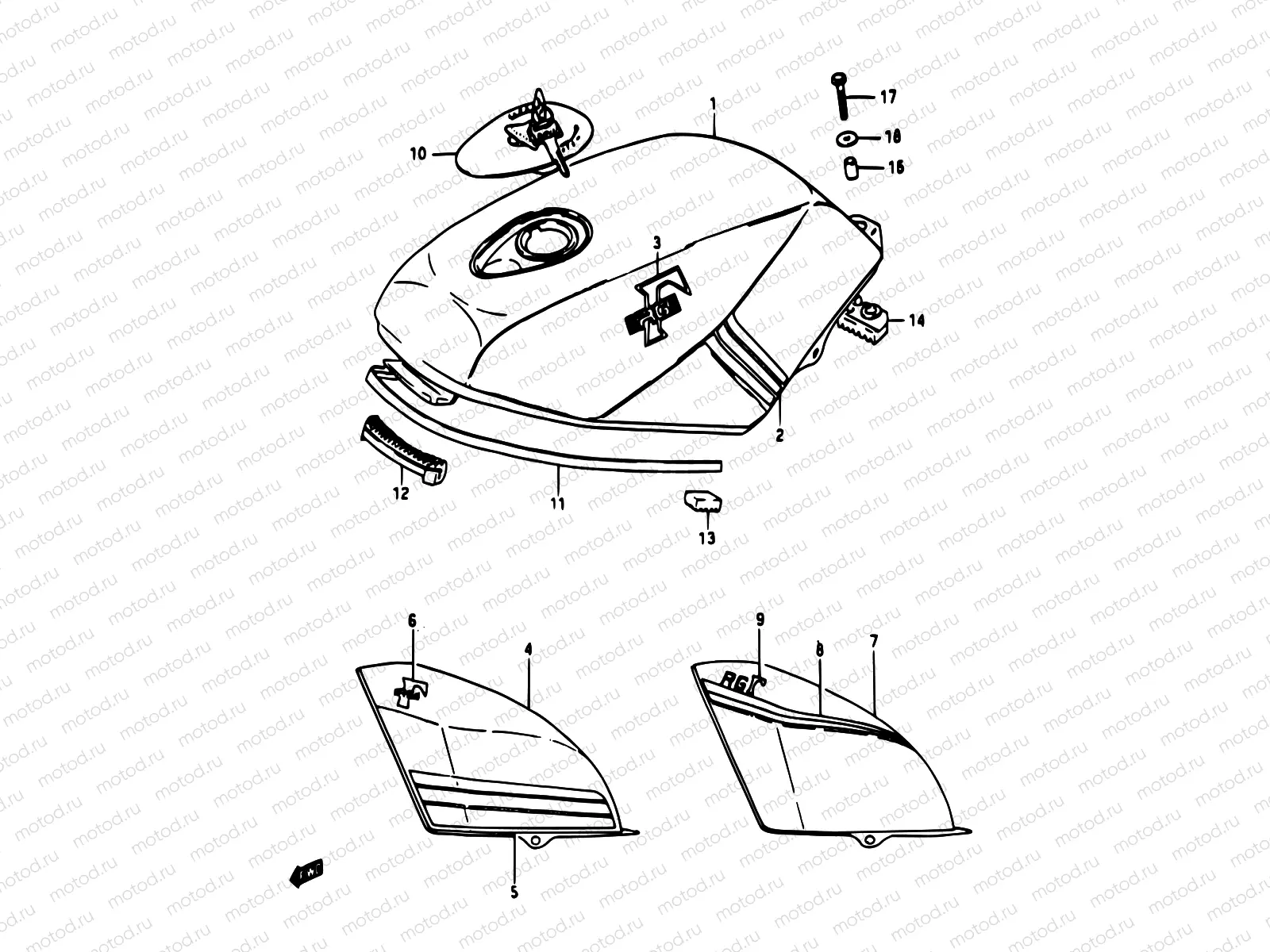 25 - FUEL TANK (MODEL D/E/F)