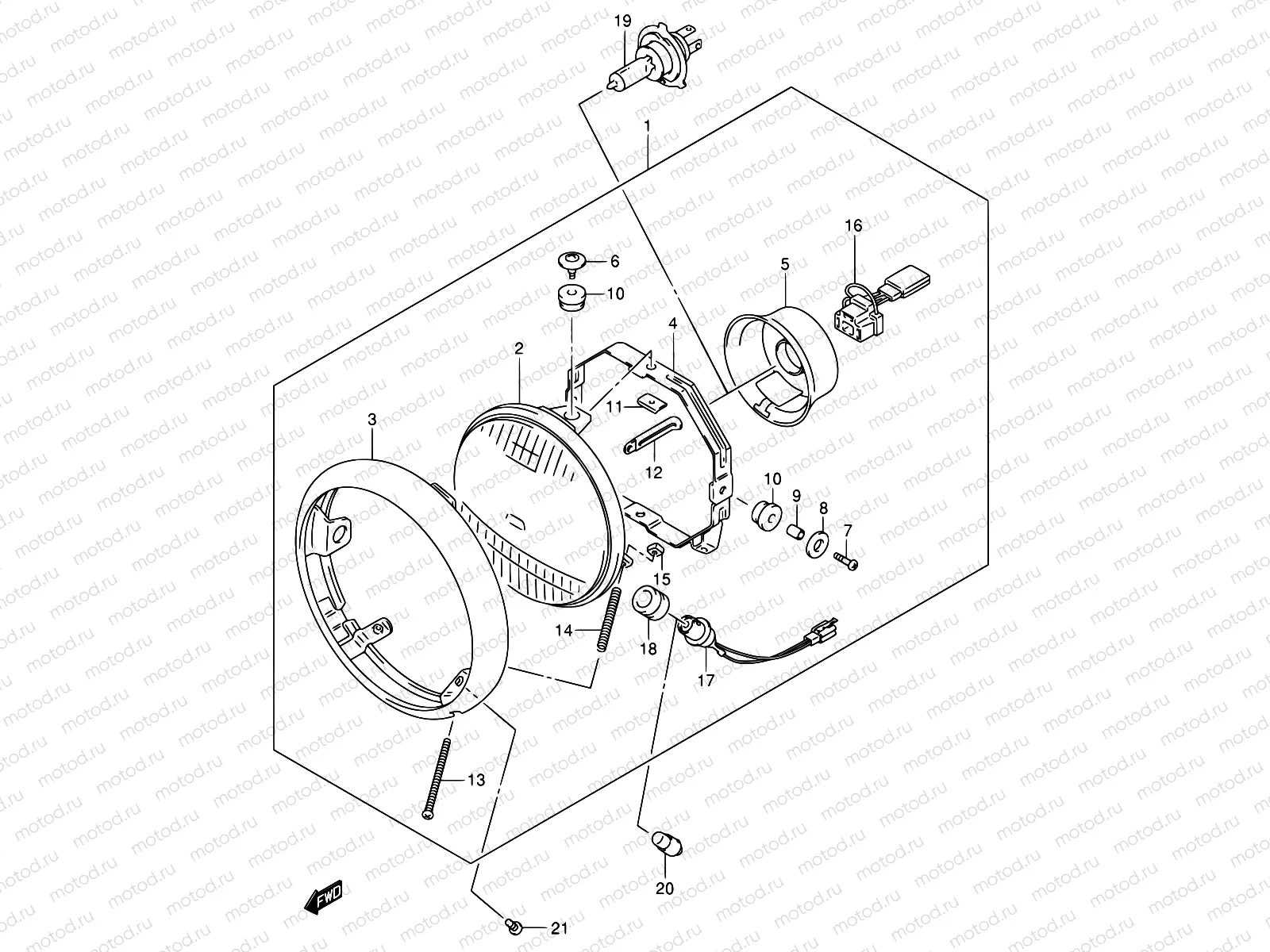 25 - HEADLAMP (E19)