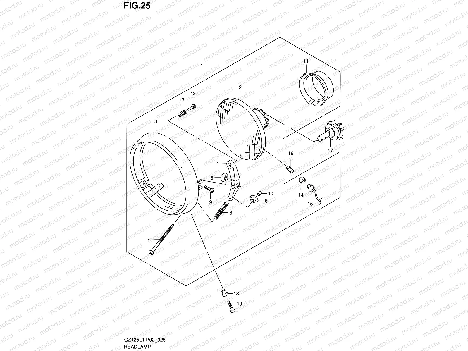 25 - HEADLAMP (MODEL P19)