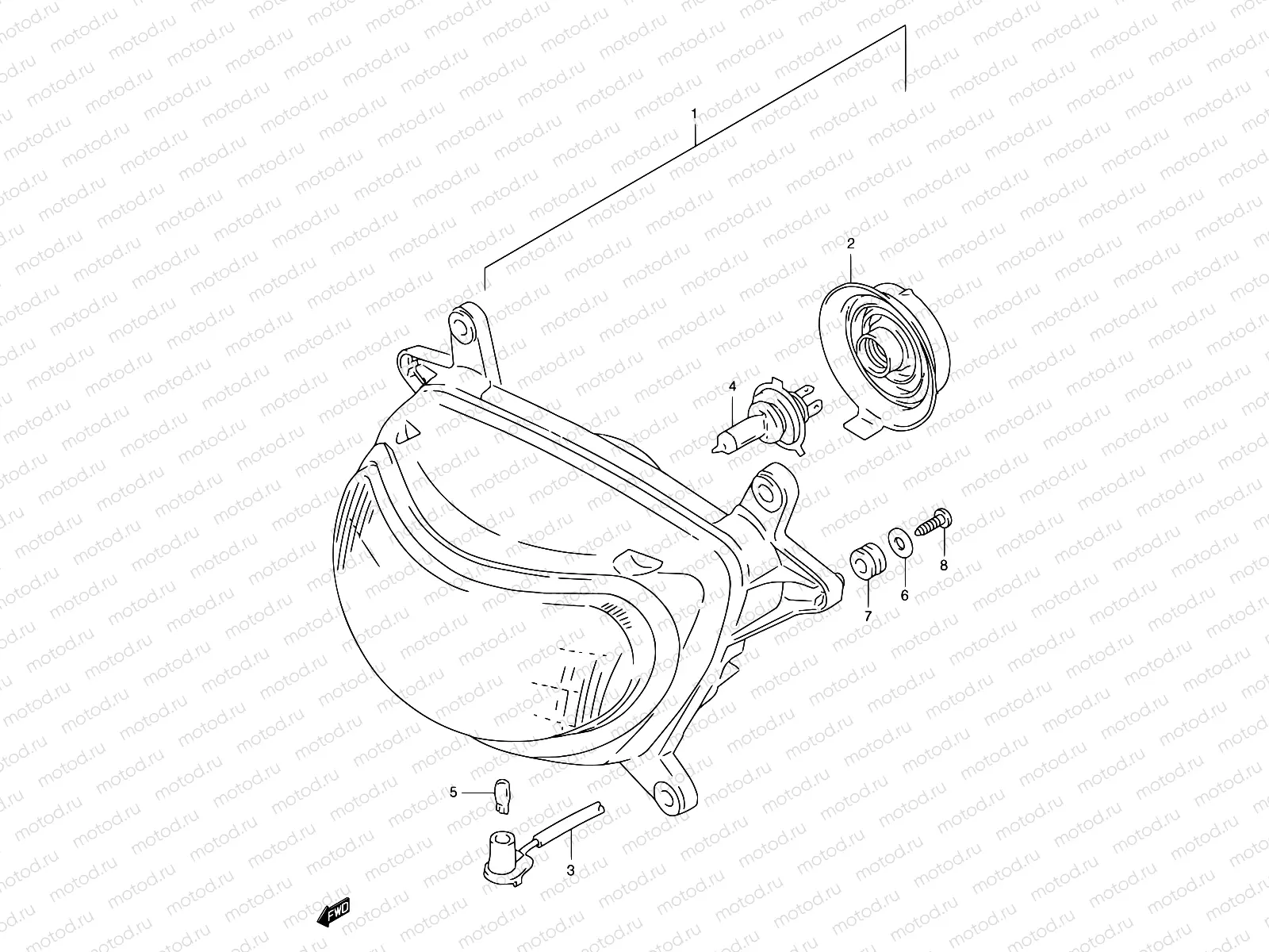 25 - HEADLAMP (MODEL V/W/X E02,E24)