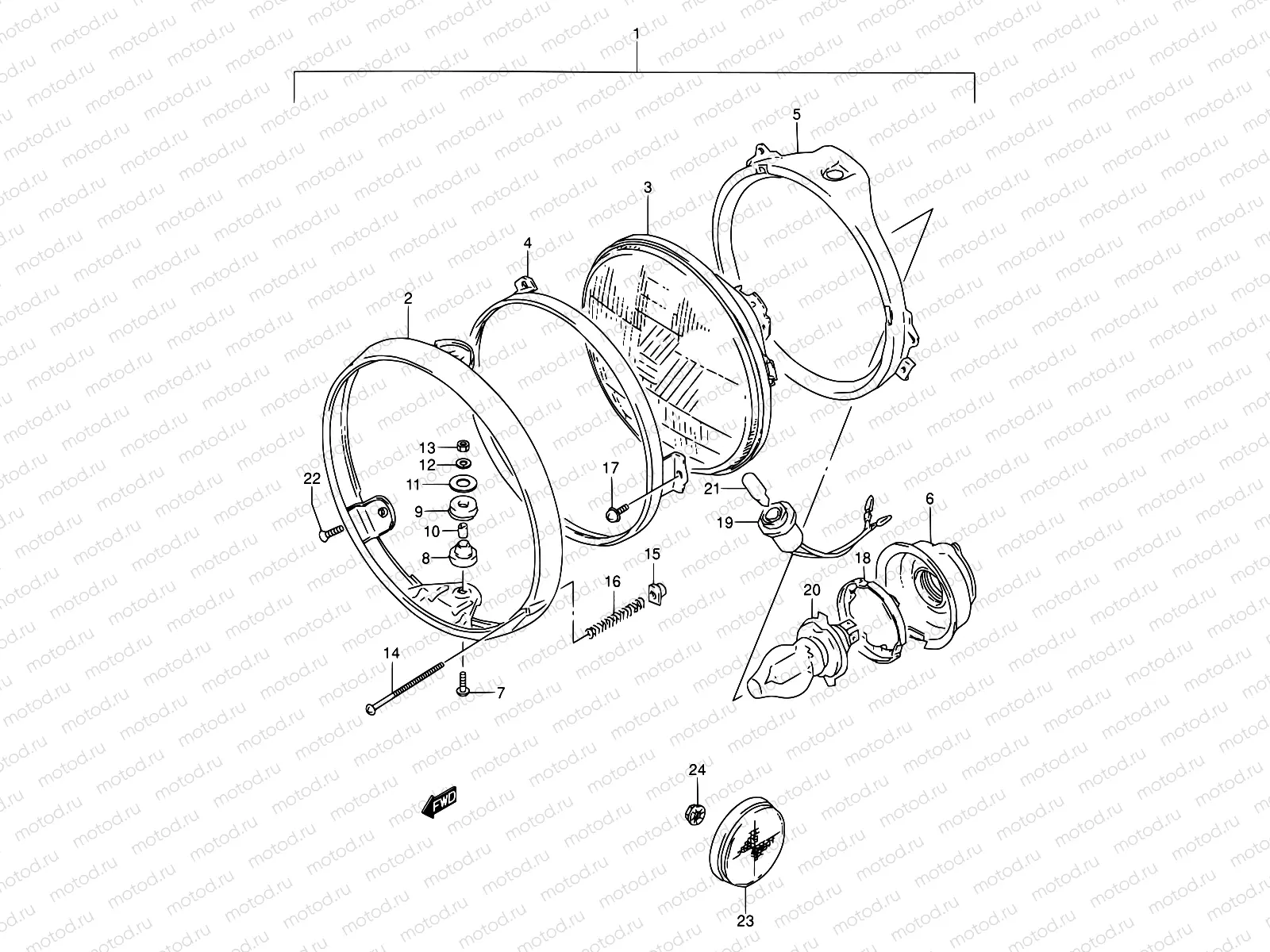 25 - HEADLAMP (SEE NOTE)