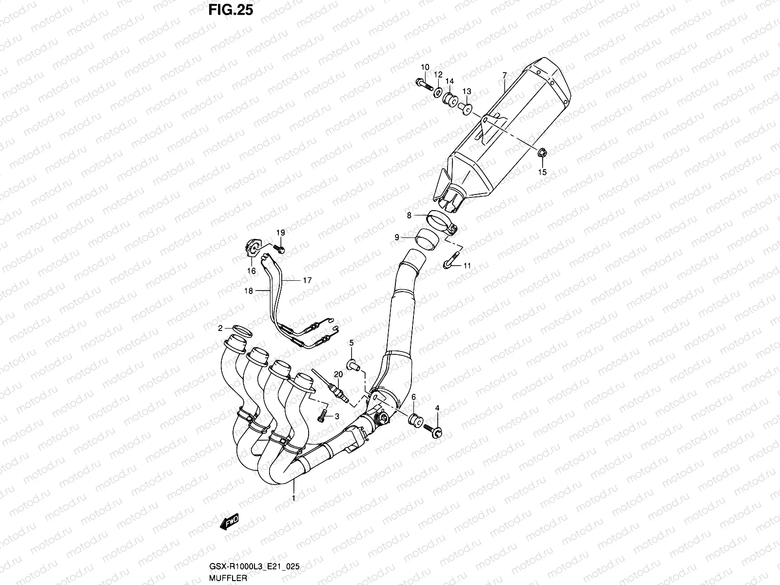 25 - MUFFLER (GSX-R1000L3 E21)