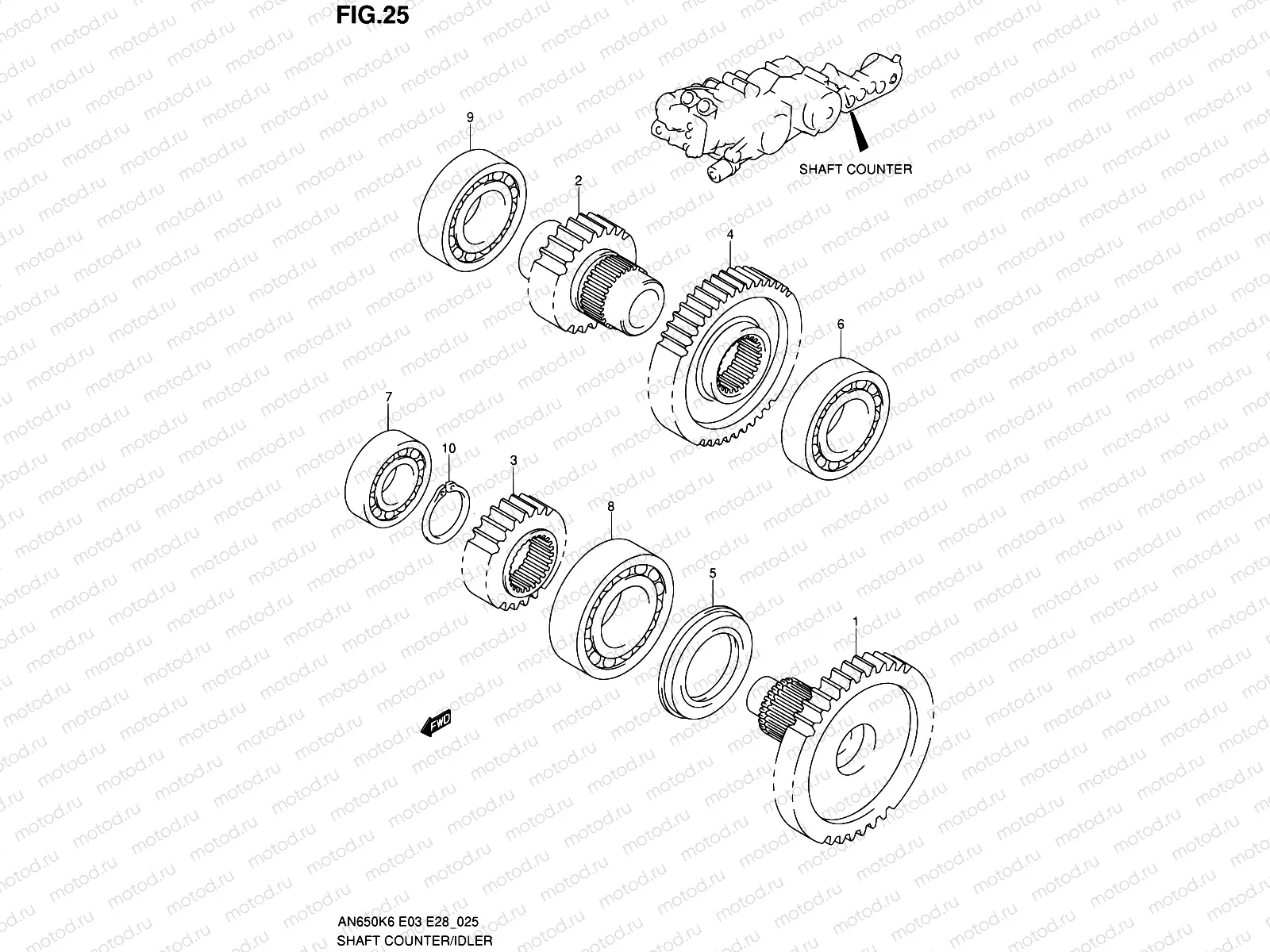 25 - SHAFT COUNTER/IDLER