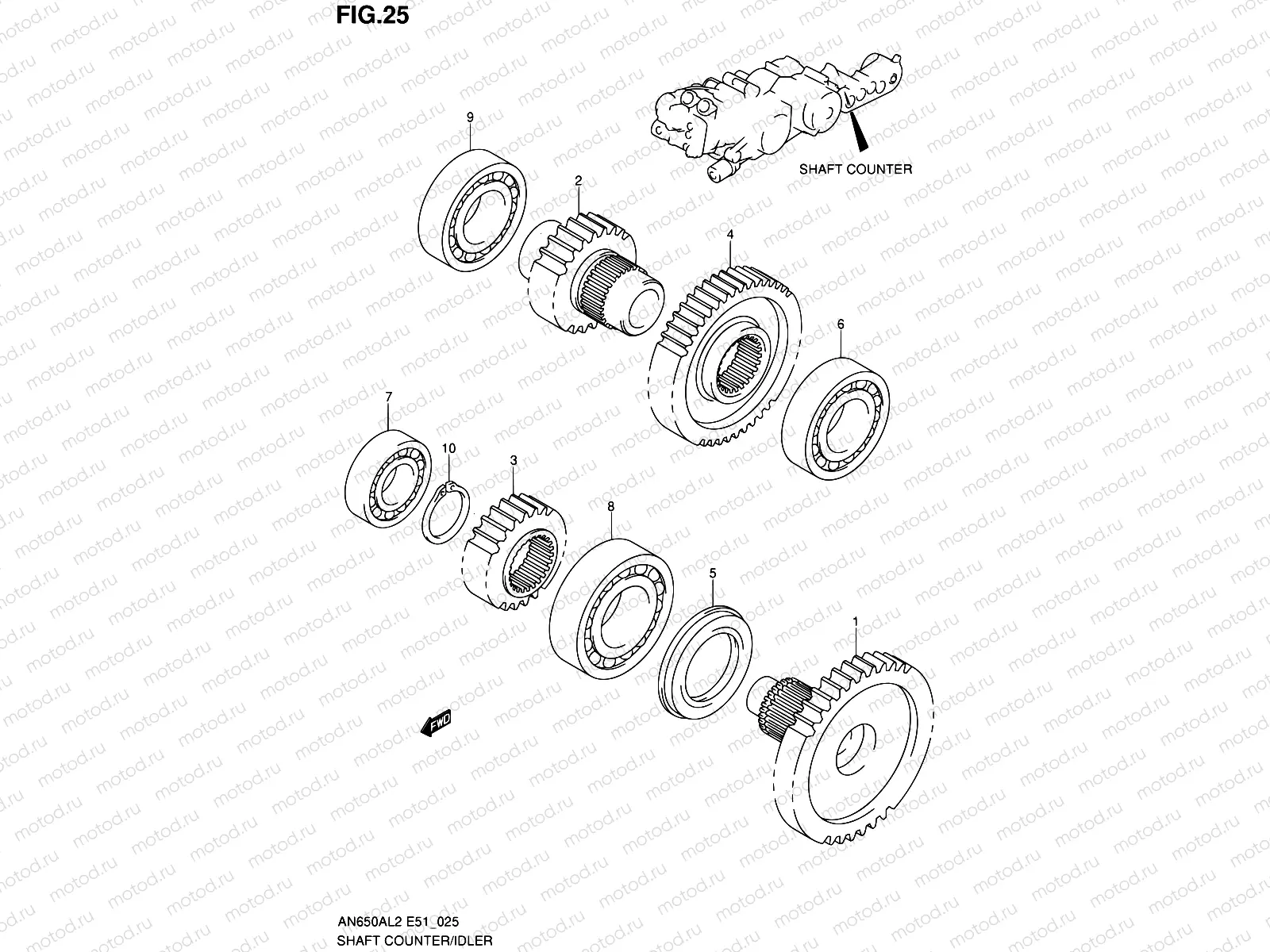 25 - SHAFT COUNTER/IDLER