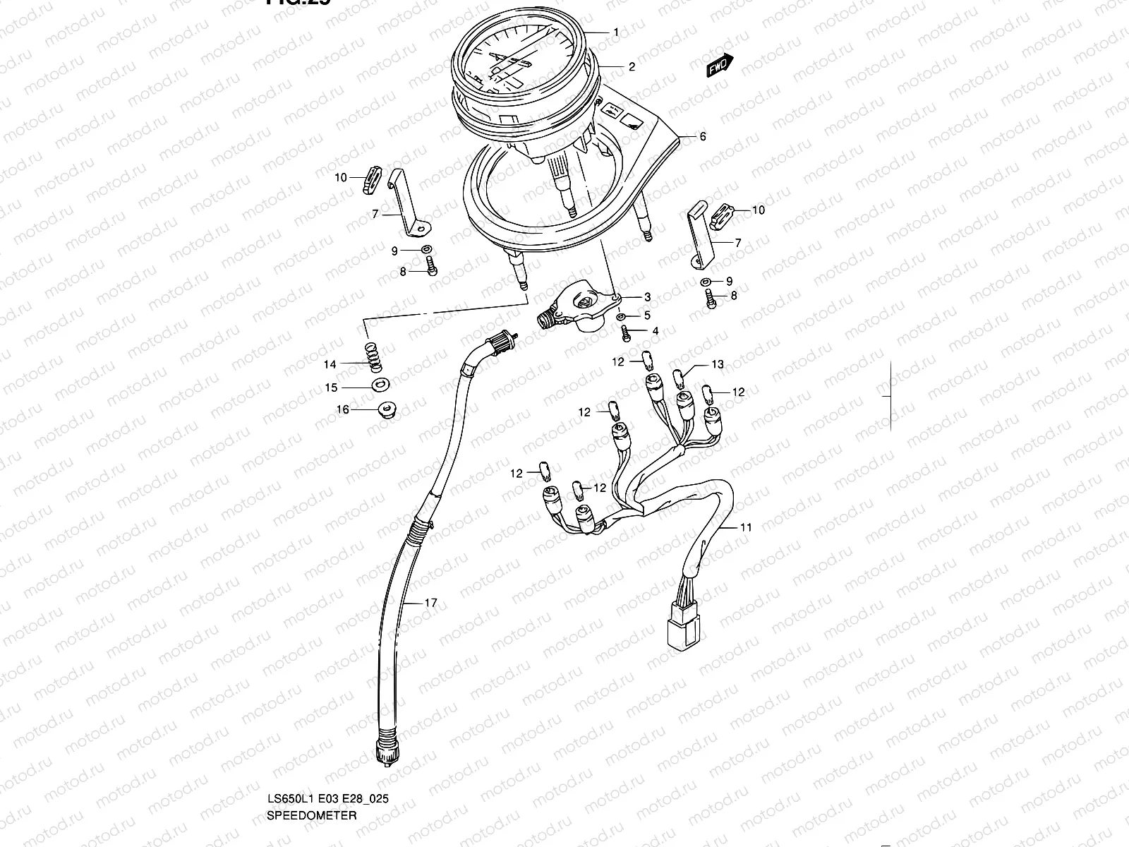 25 - SPEEDOMETER (LS650L1 E28)