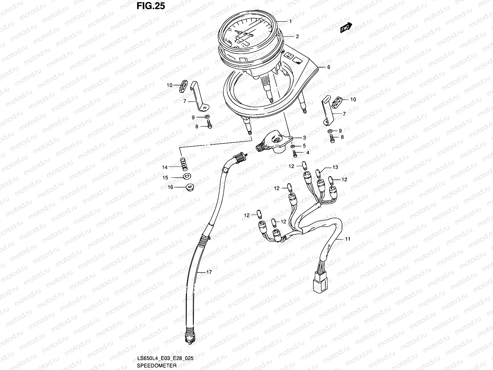 25 - SPEEDOMETER (LS650L4 E28)
