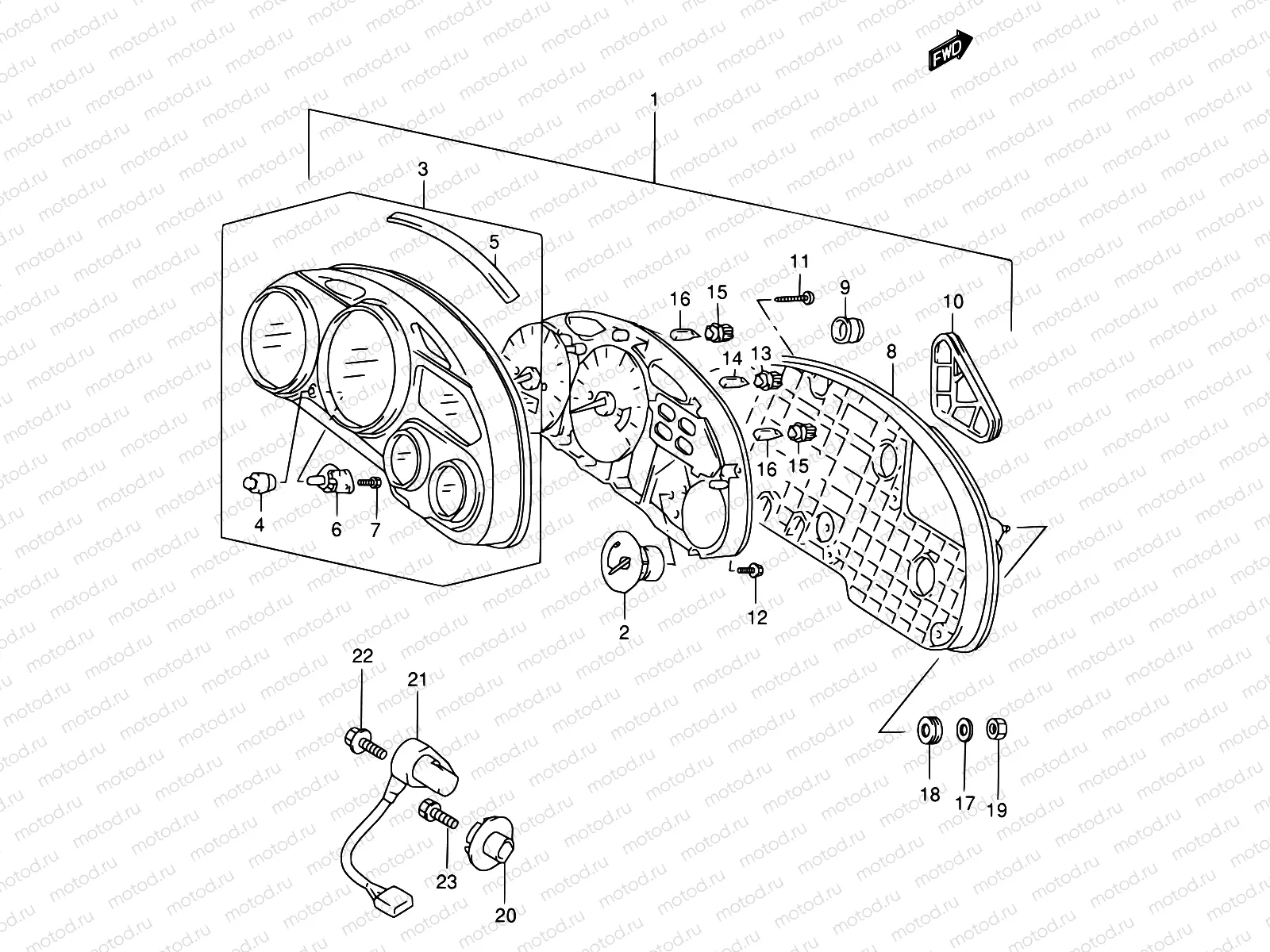 25 - SPEEDOMETER (MODEL W/X)
