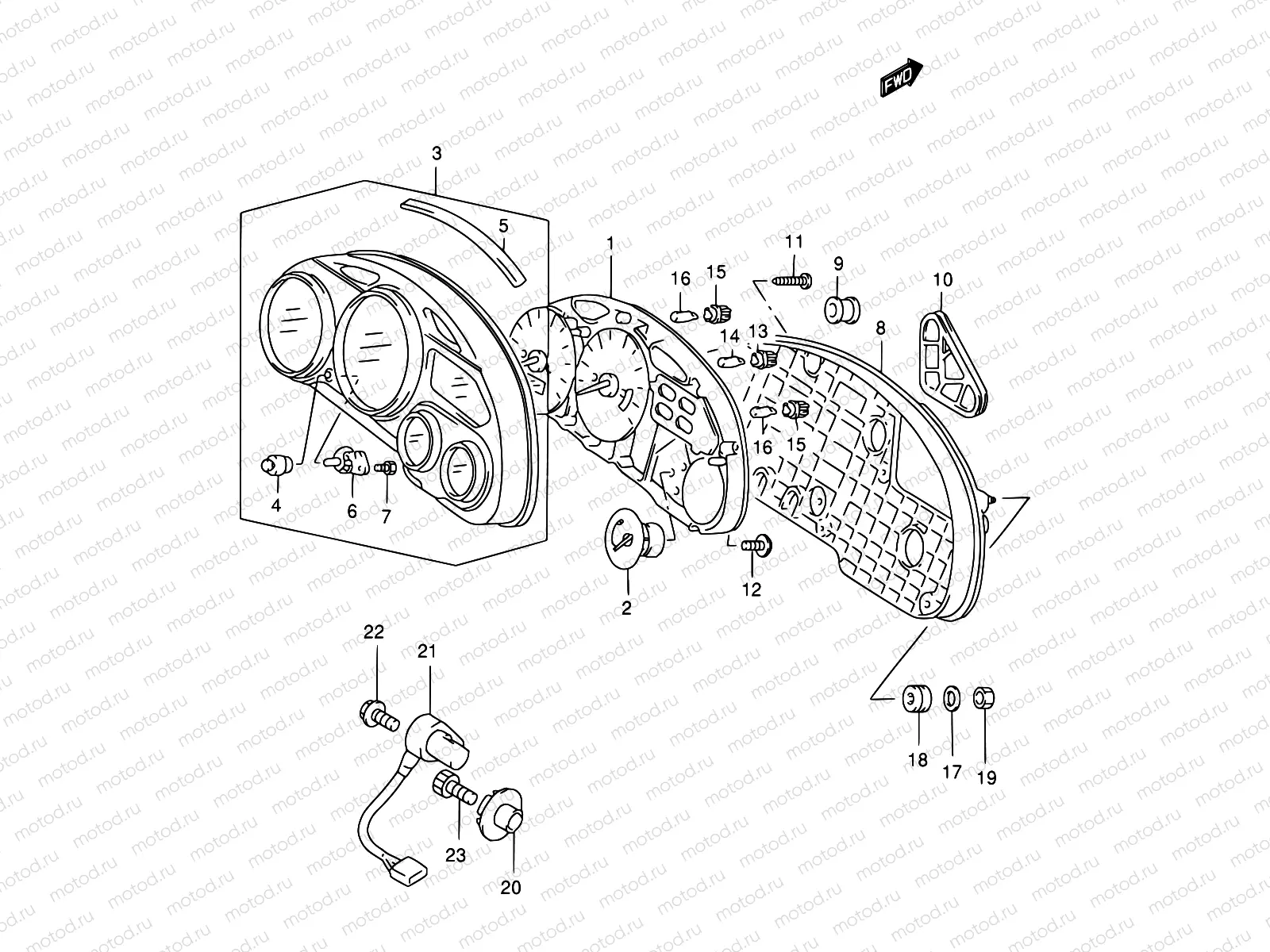 25 - SPEEDOMETER (MODEL W/X)