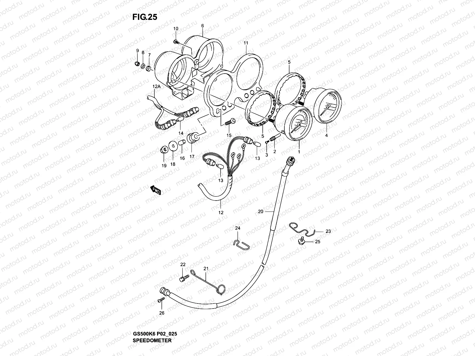 25 - SPEEDOMETER - TACHOMETER (MODEL K3)