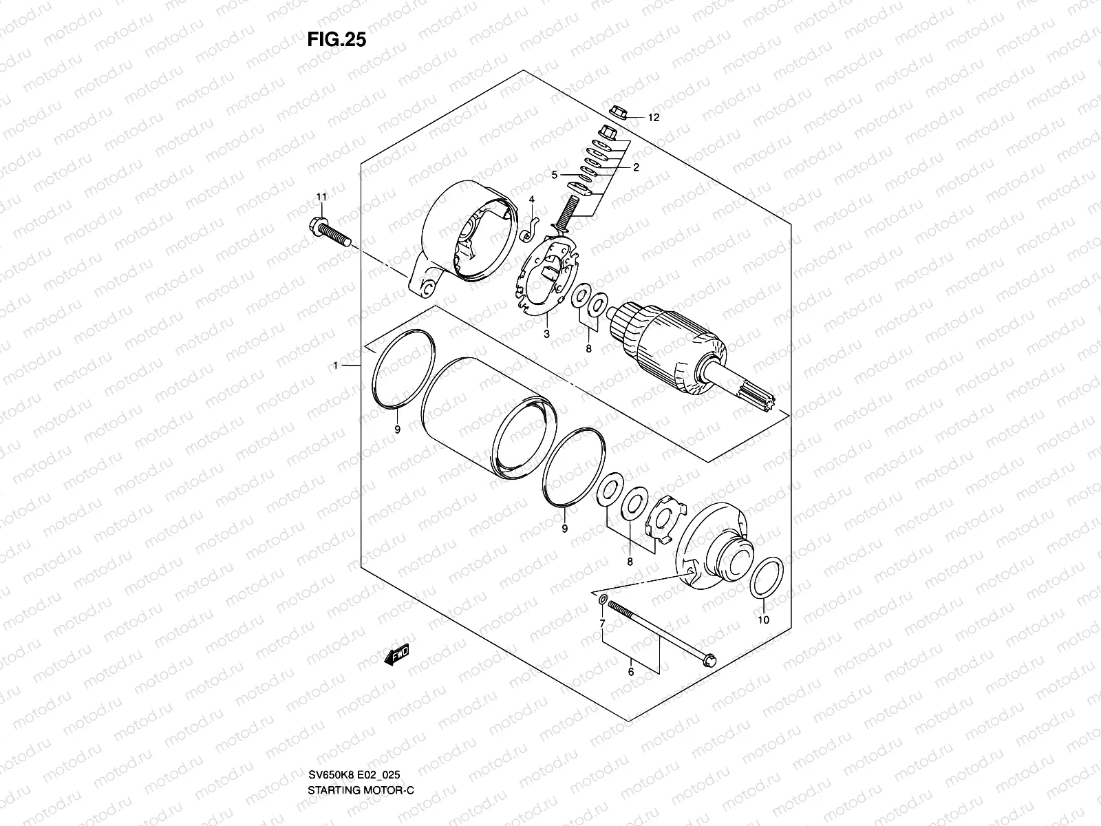25 - STARTING MOTOR (MODEL K8/K9)