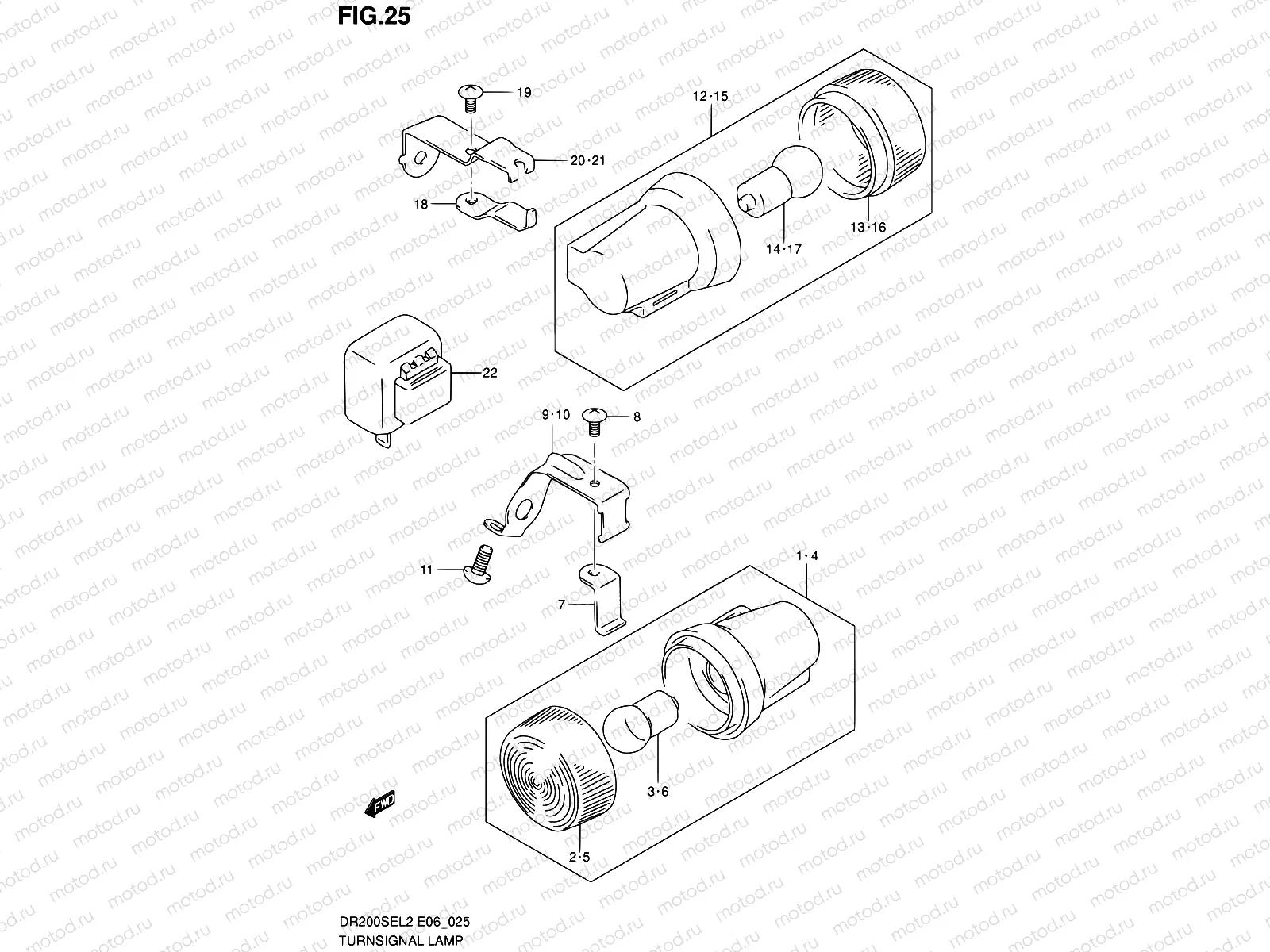 25 - TURN SIGNAL LAMP (DR200SEL2 E06)