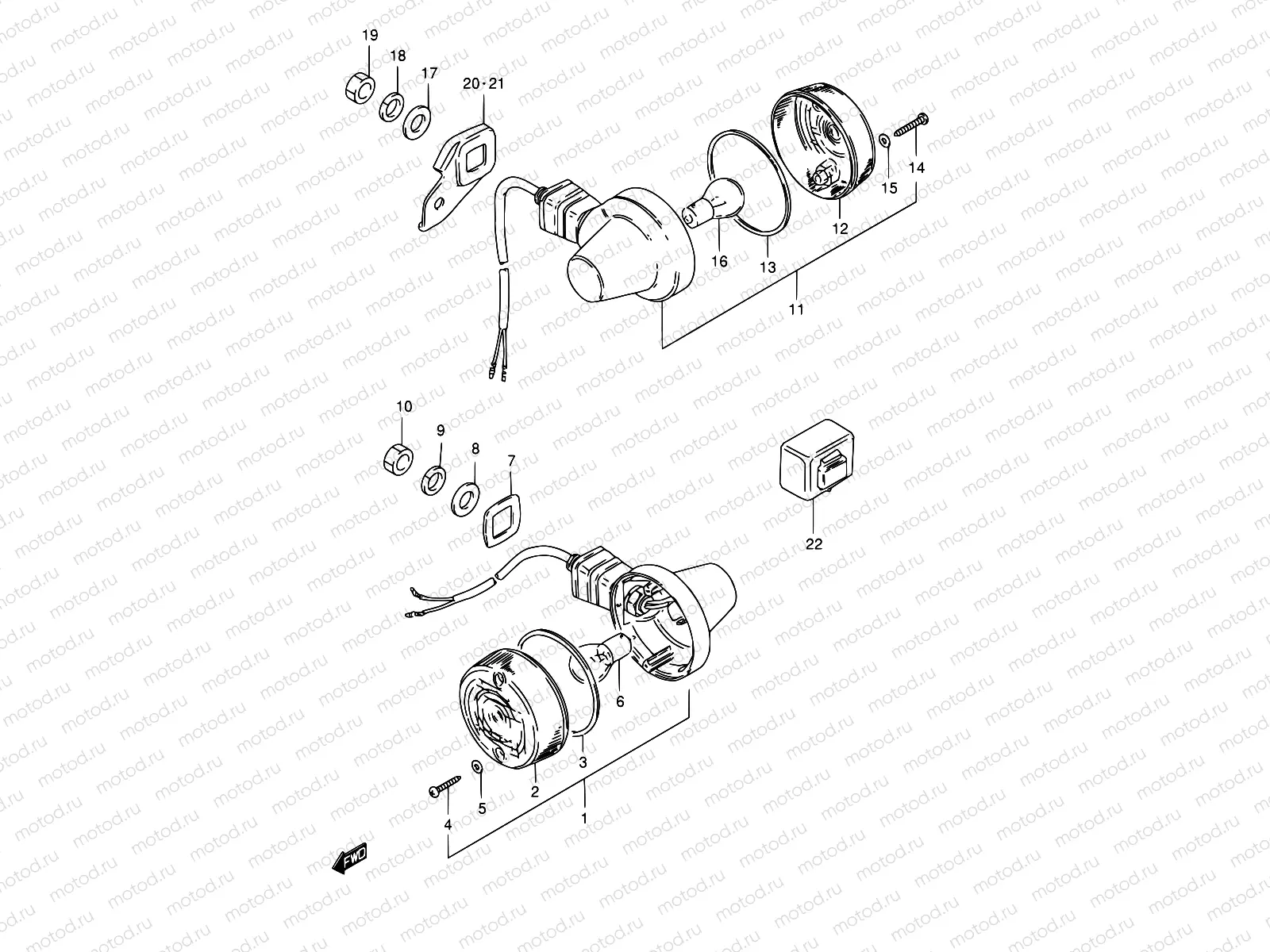 25 - TURN SIGNAL LAMP (E02, E04, E15, E17)