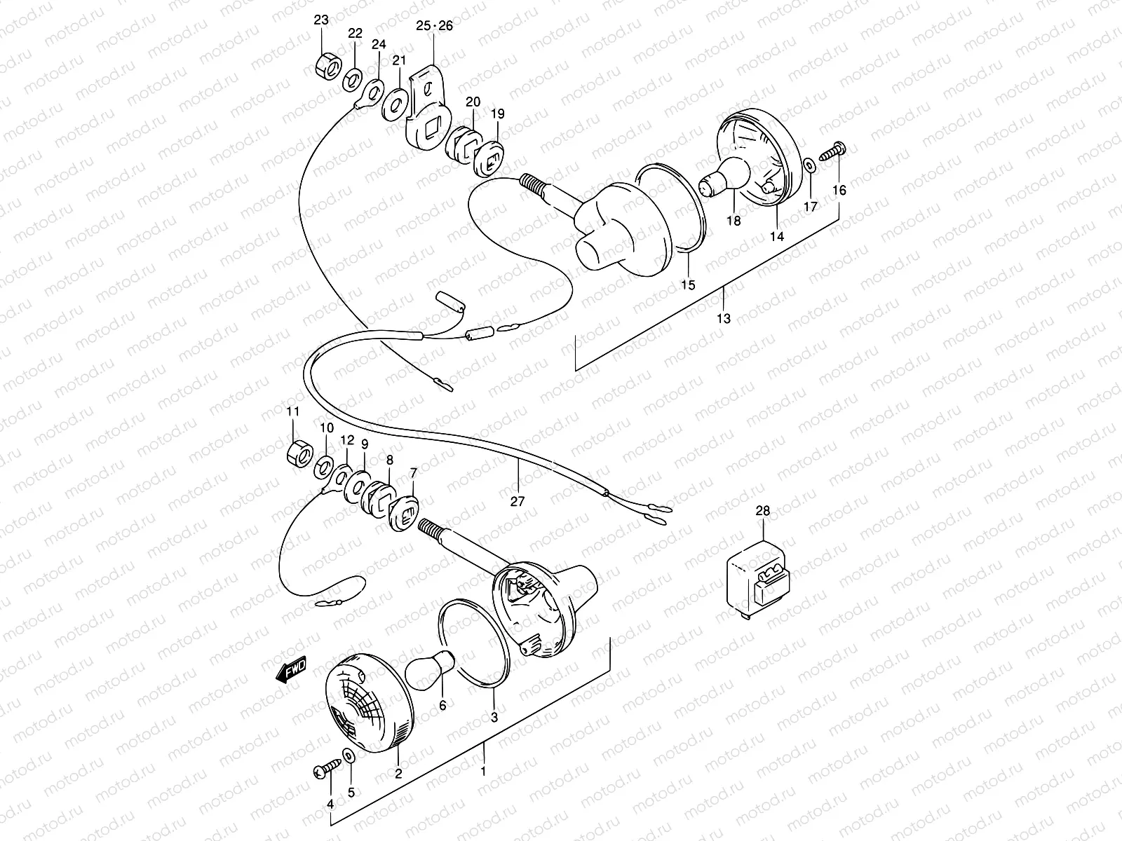 25 - TURN SIGNAL LAMP (E02,E04,E34,E53,MODEL N/P/R E24)