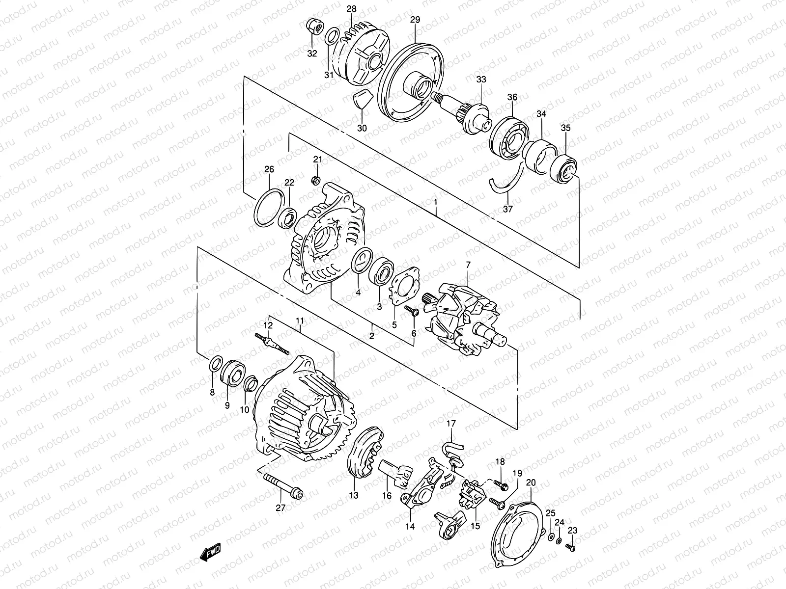 25A - ALTERNATOR (MODEL S/T/V)