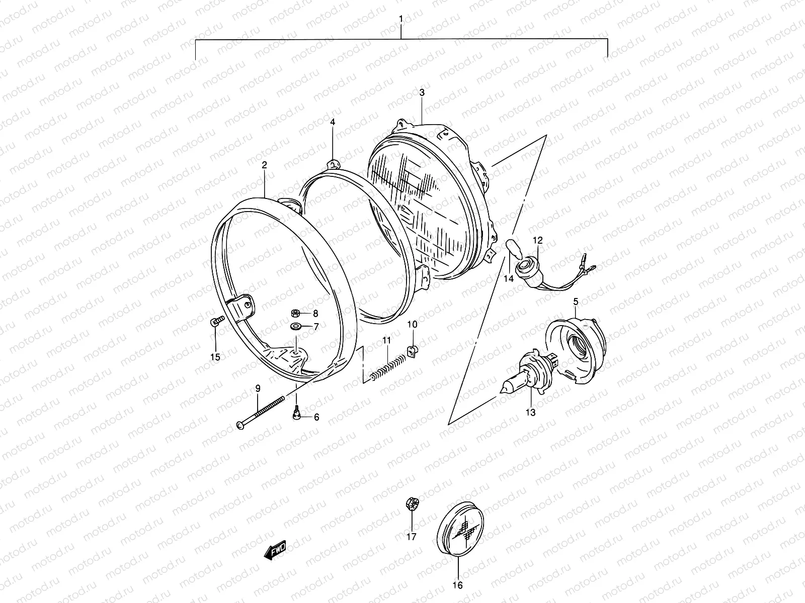 25A - HEADLAMP (MODEL P/R)